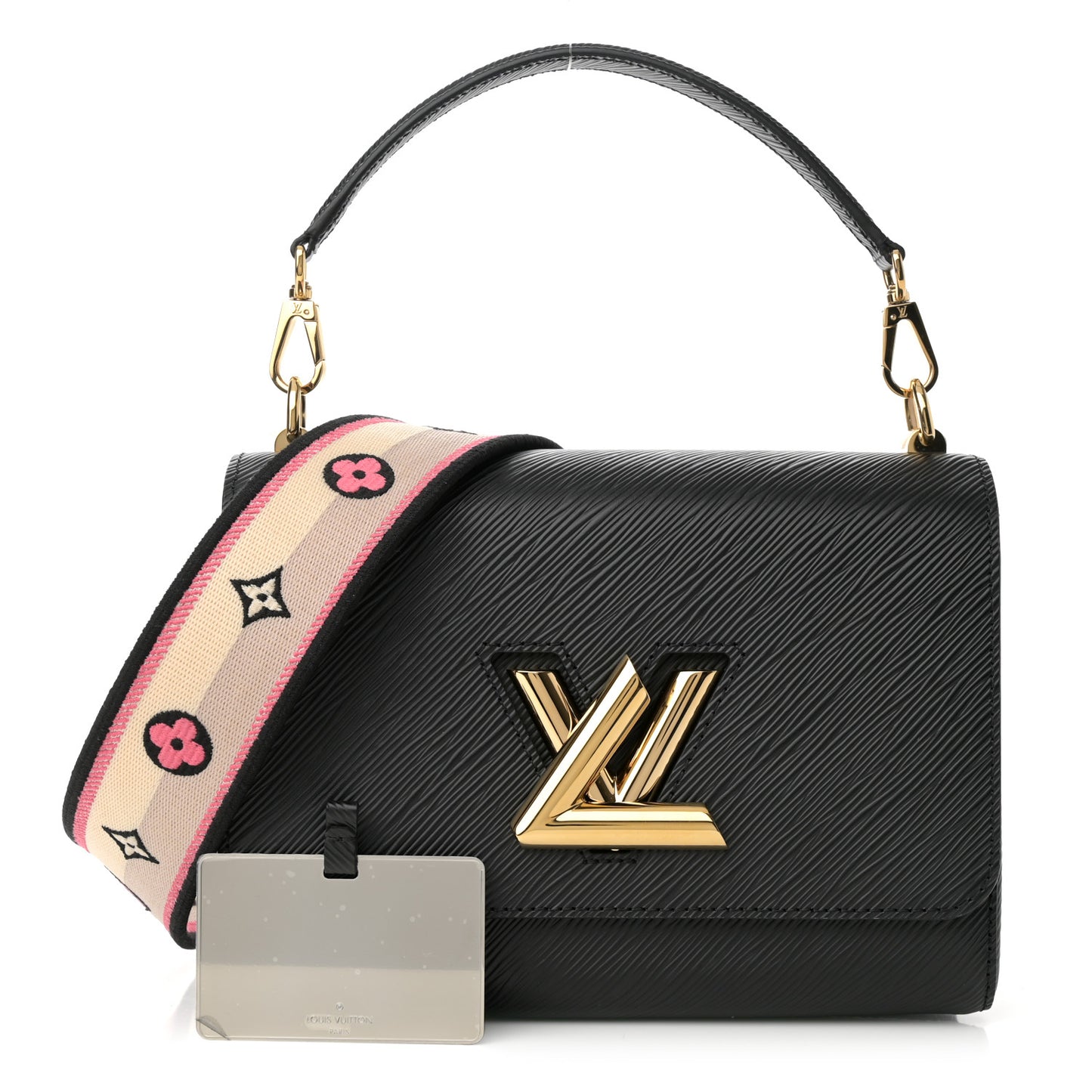 Epi Twist Top Handle Shoulder Bag MM Black