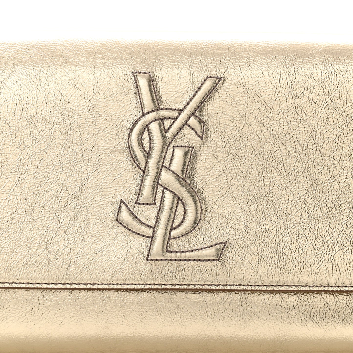 Metallic Calfskin Monogram Large Belle De Jour Clutch Gold