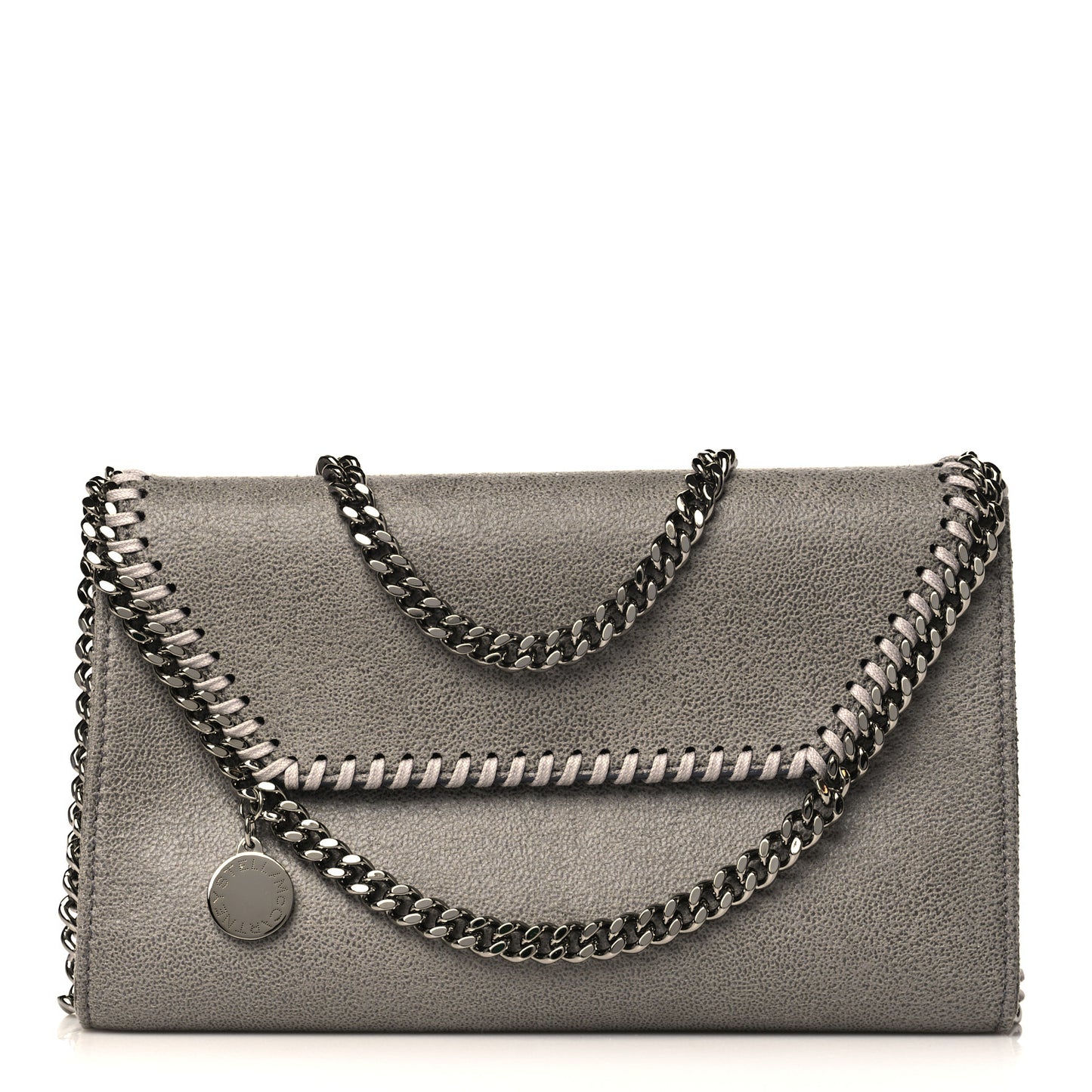 Shaggy Deer Mini Falabella Crossbody Bag Light Grey