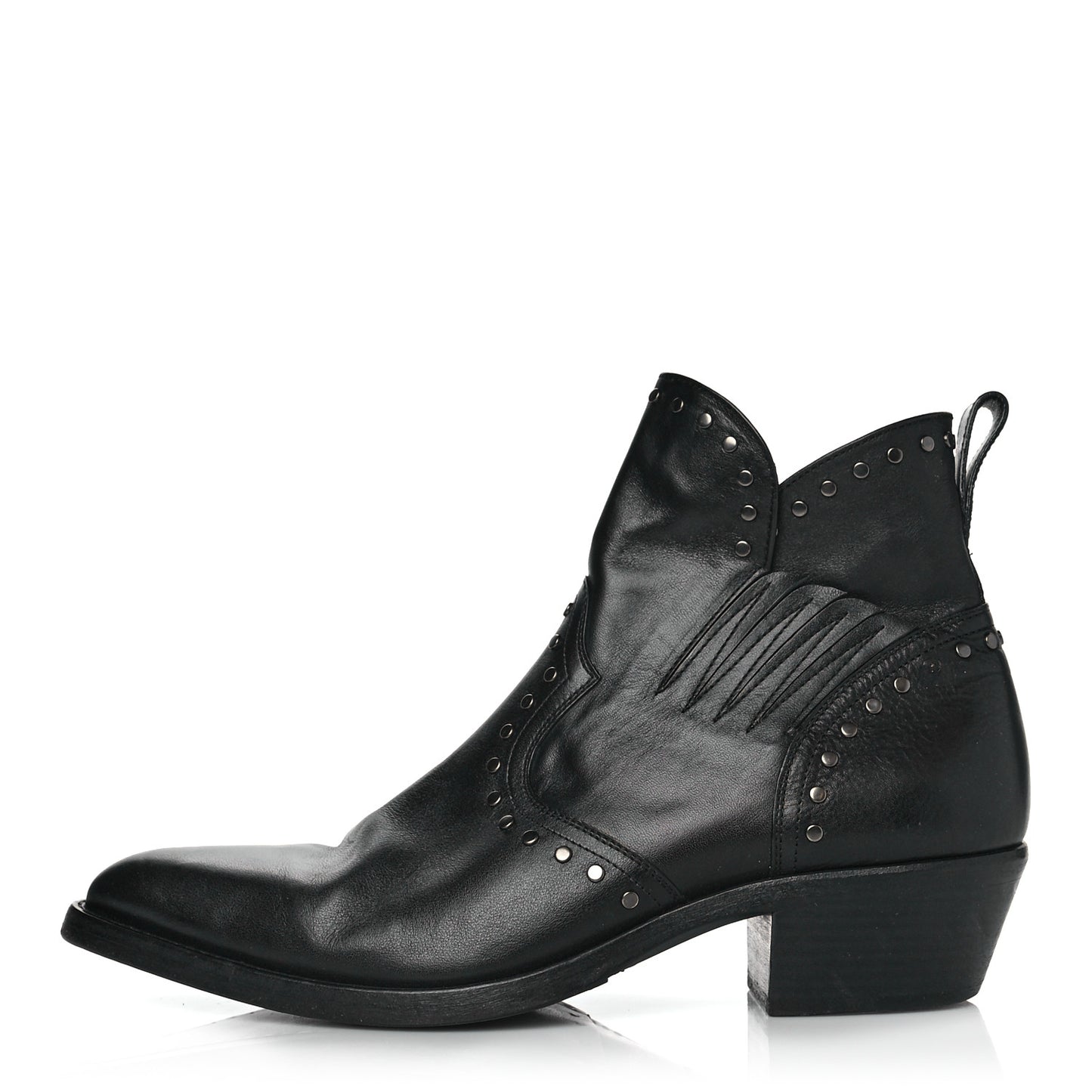 Leather Dakota 50 Stud Bootie 42 Black