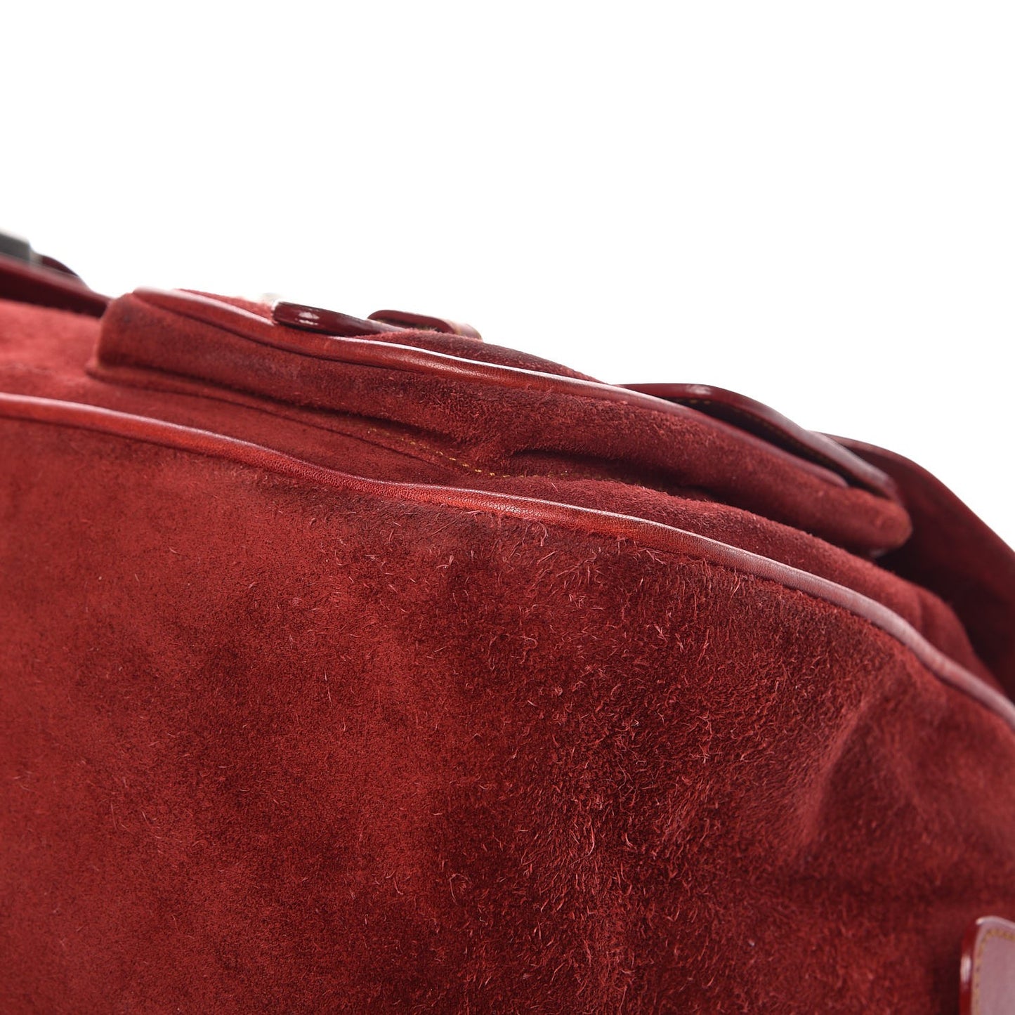 Suede Gaucho Saddle Bag Red
