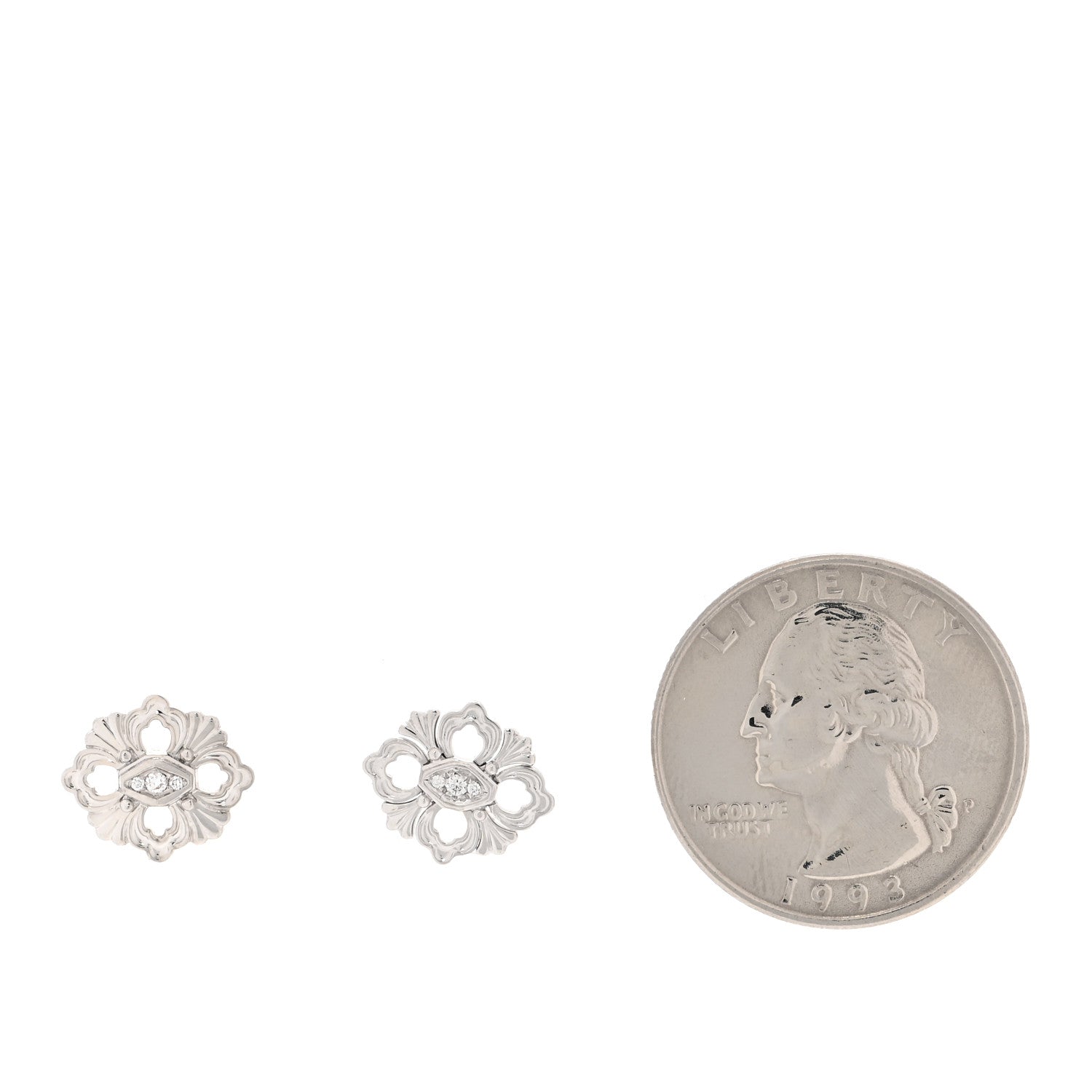 Buccellati 18K White Gold Diamond Opera Earrings 2 of 6