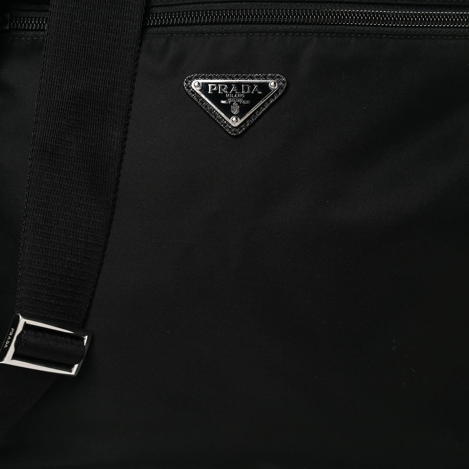 Prada Nylon Vela Flat Messenger Bag Black 7 of 12