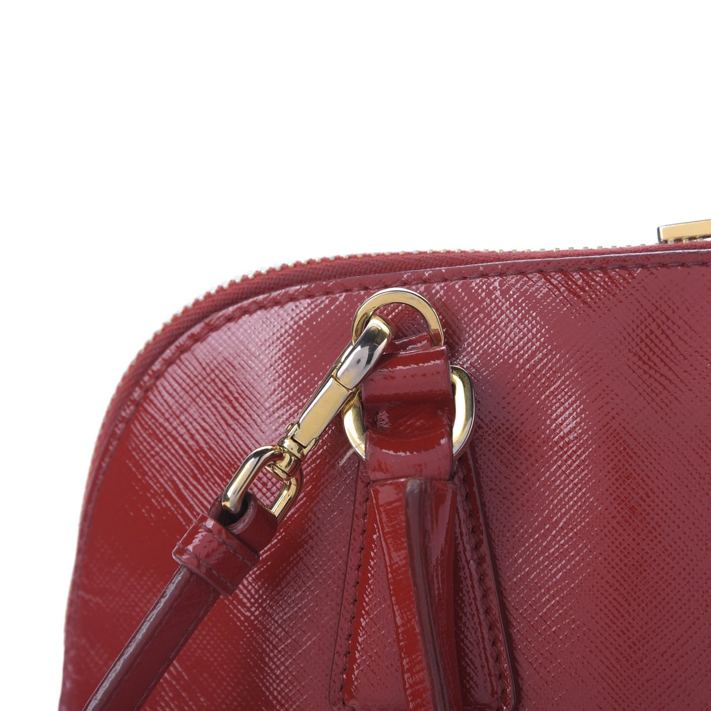Saffiano Vernice Dome Tote Rosso