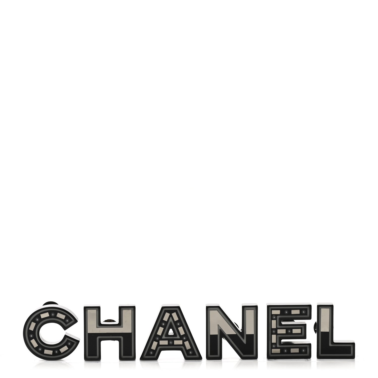 CHANEL ロゴスタンド 黒 オブジェ Chanel Resin Mirror Logo Brooch Set Black 1142374 – FASHIONPHILE