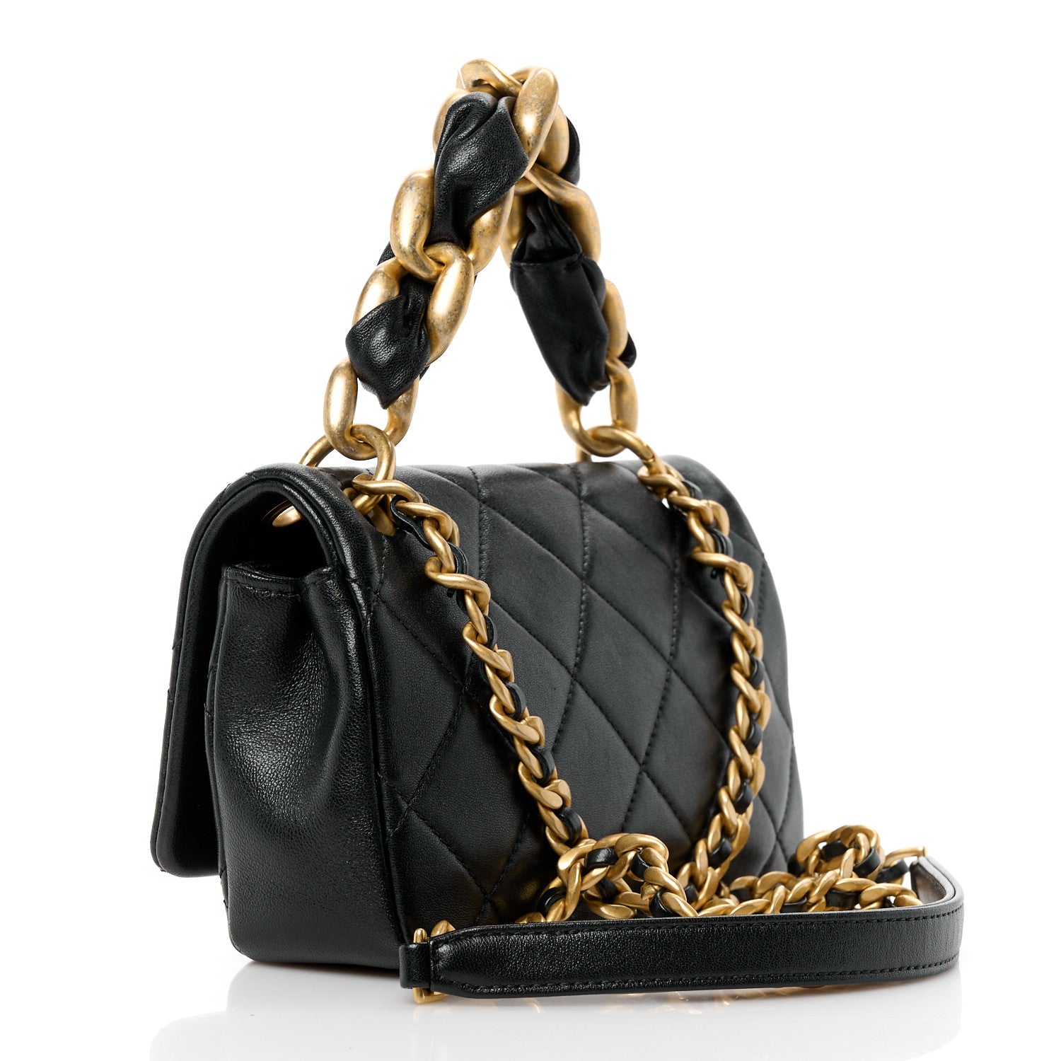 Chanel Shiny Lambskin Small Chain Is More Flap Black 3 of 11