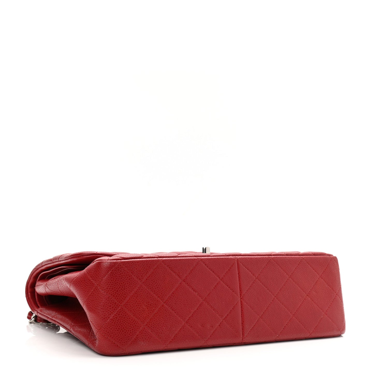 Caviar Quilted Jumbo Double Flap Red