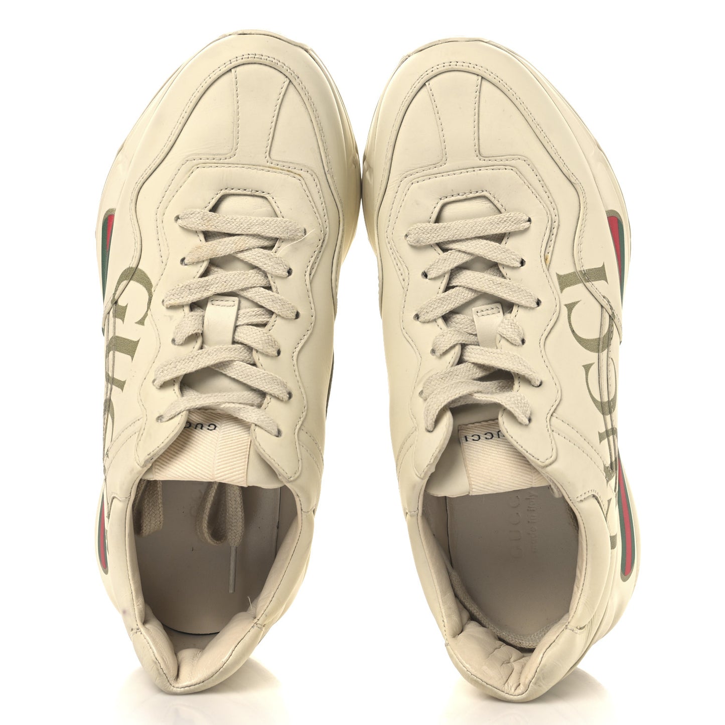 Calfskin Logo Womens Rhyton Sneakers 38 Ivory