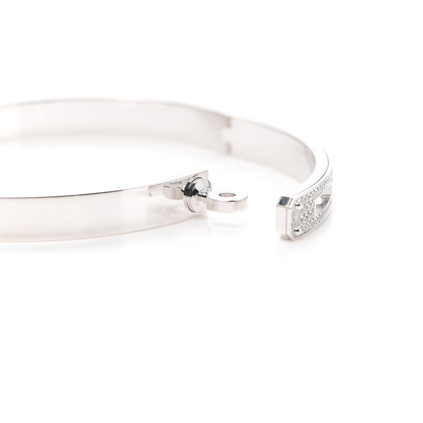 18K White Gold Diamond PM Kelly Pave Bracelet SH