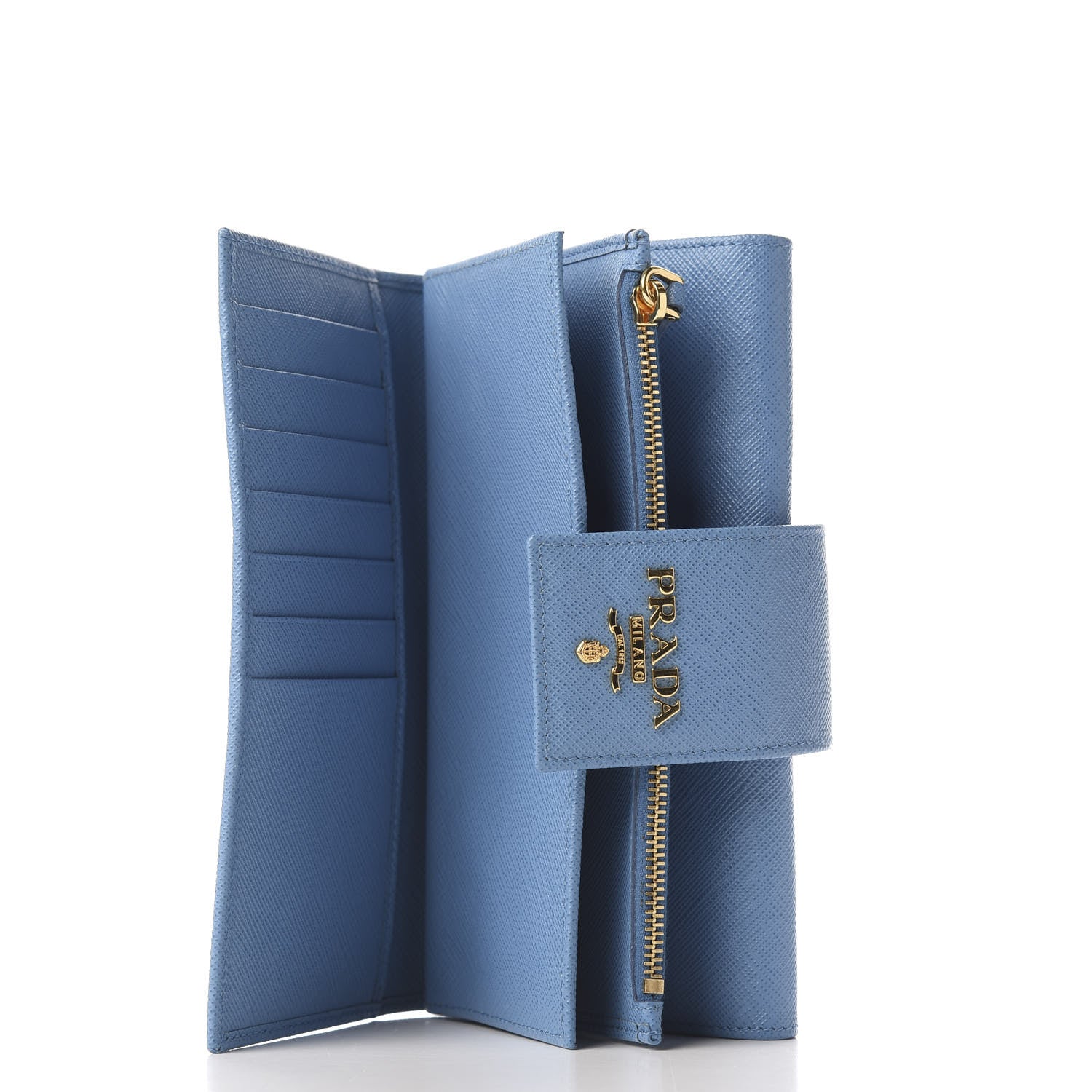 Prada Saffiano Metal Medium Wallet Mare 5 of 9