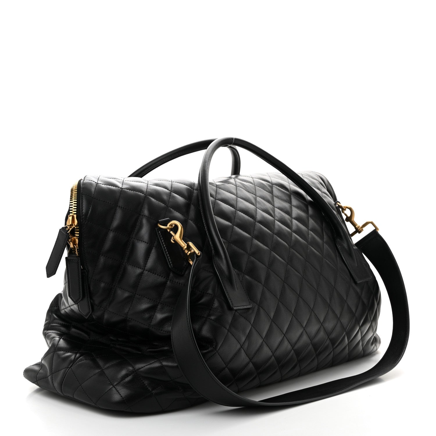 Saint Laurent Calfskin Quilted ES Giant Travel Bag Black 3 of 10