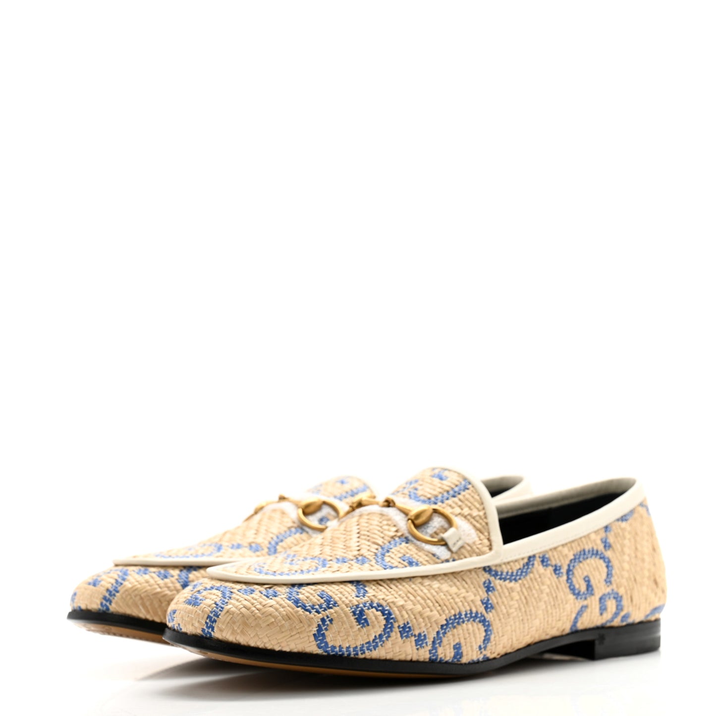 Raffia Horsebit Womens Jordaan Loafers 36 Natural Royale Mystic White