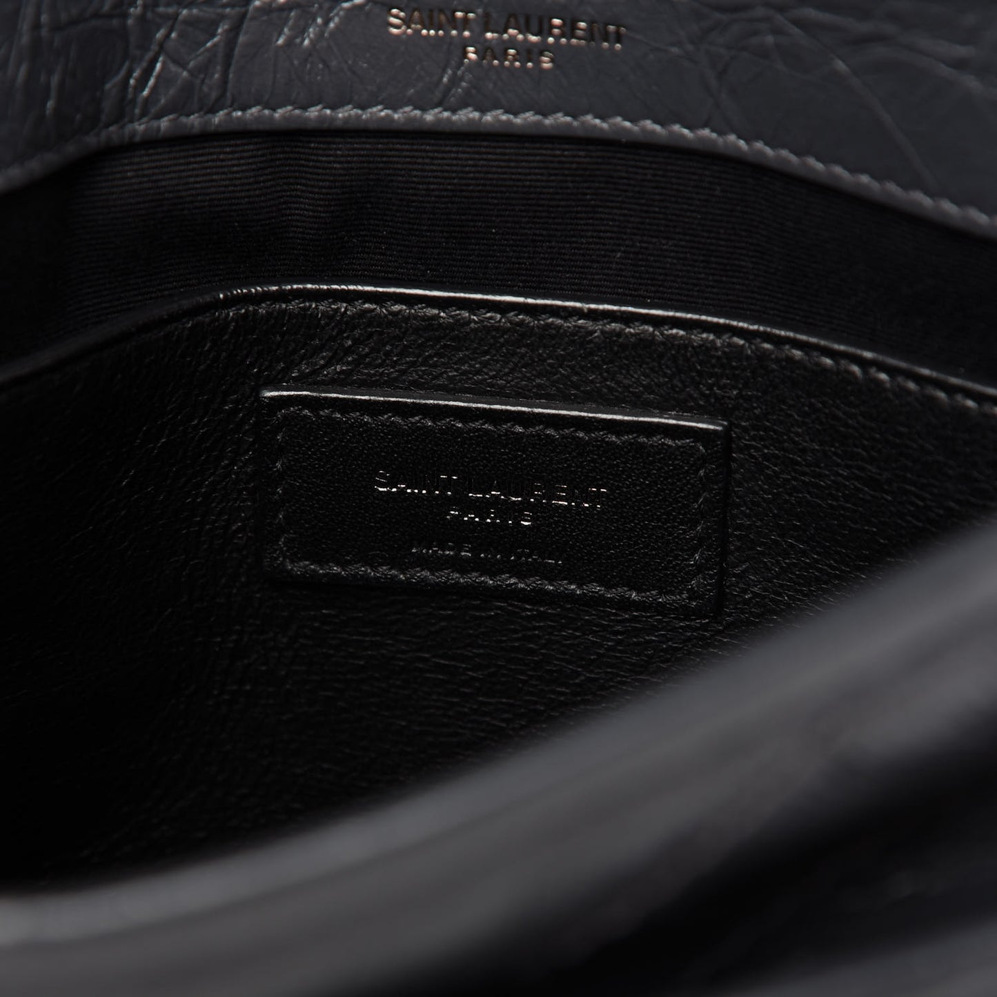 Crinkled Calfskin Matelasse Monogram Baby Niki Chain Satchel Storm