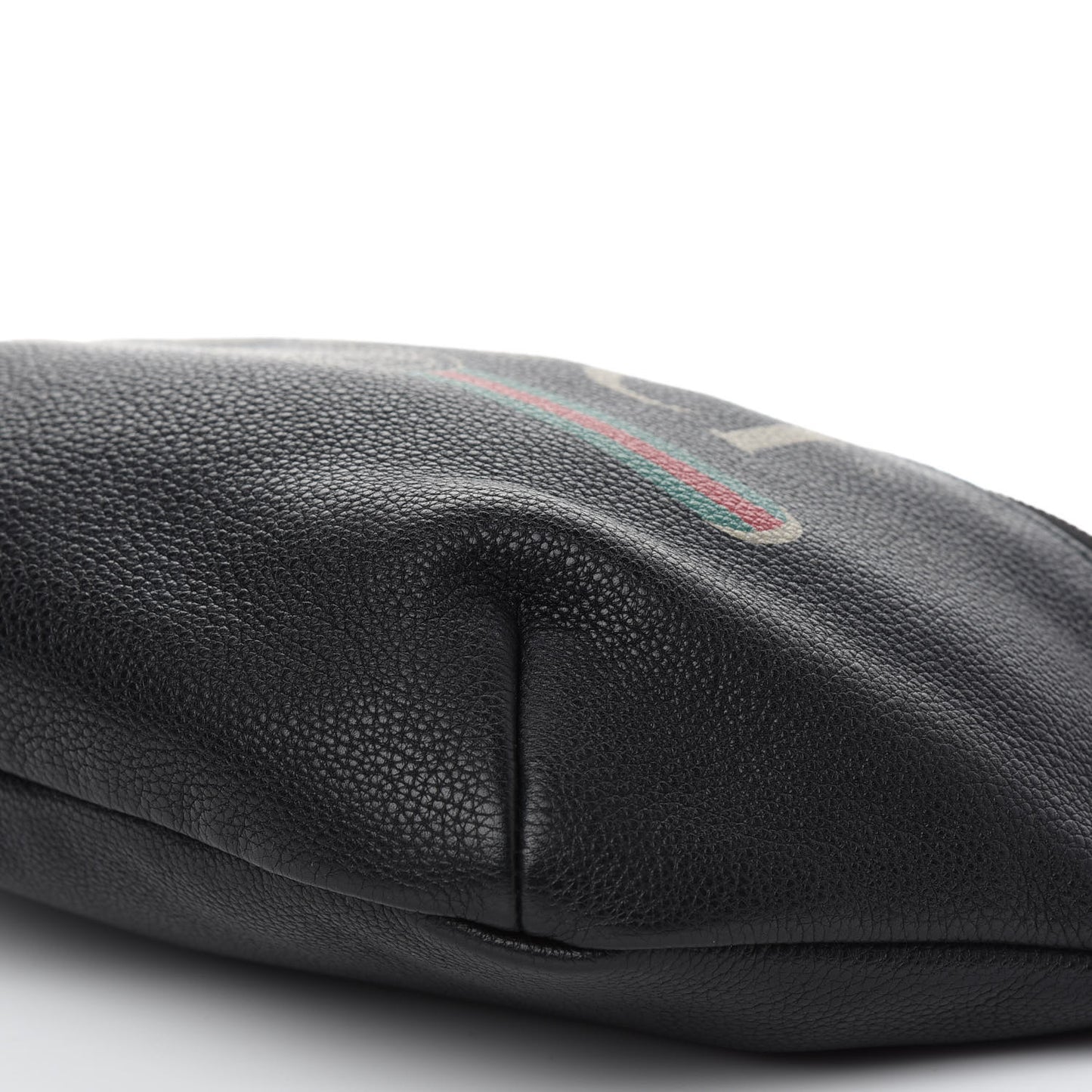 Grained Calfskin Logo Belt Bag Black