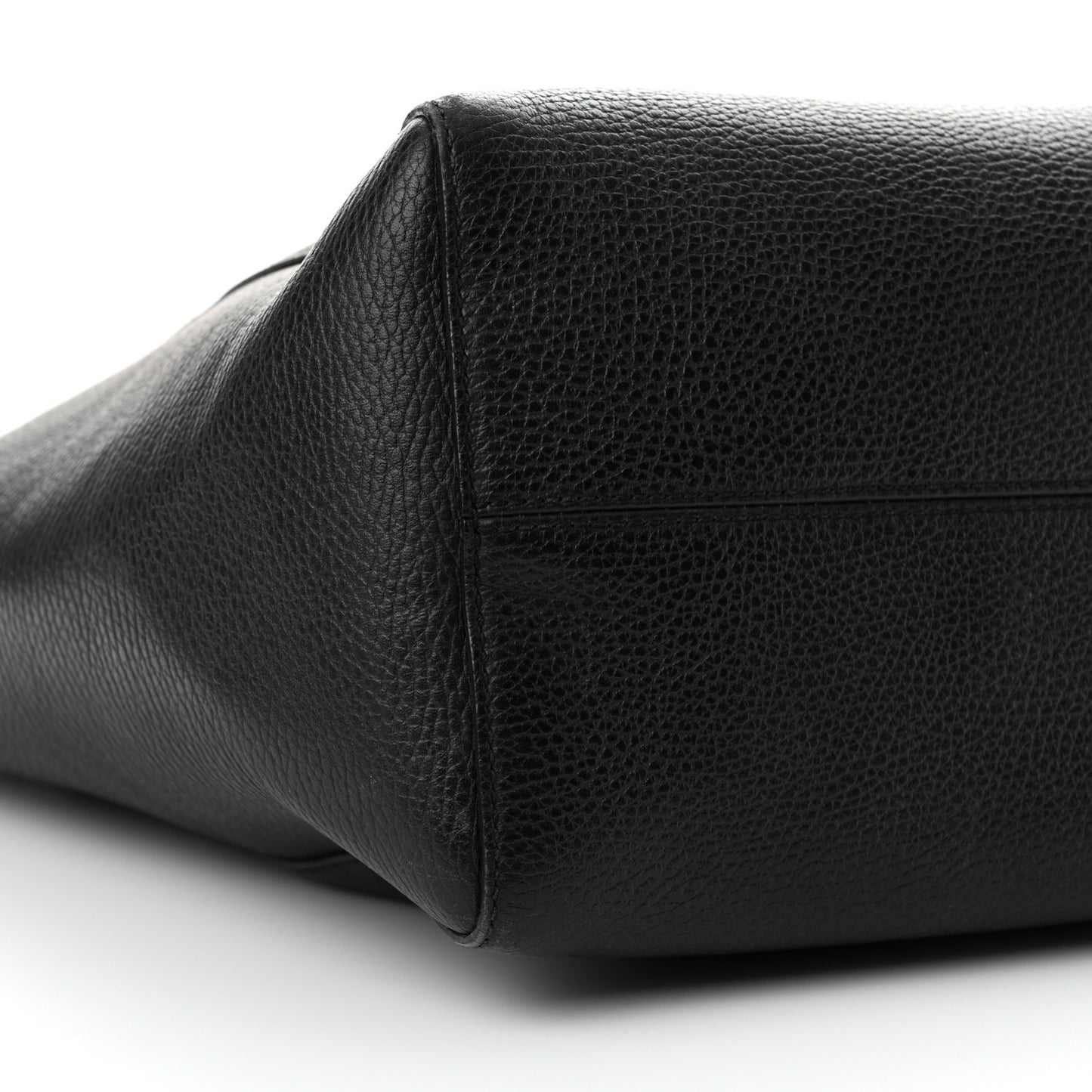 Pebbled Calfskin Medium Swing Tote Black