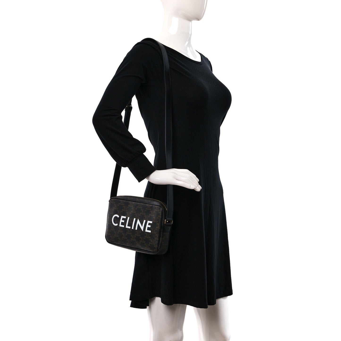 Triomphe Canvas Medium Messenger Bag Black