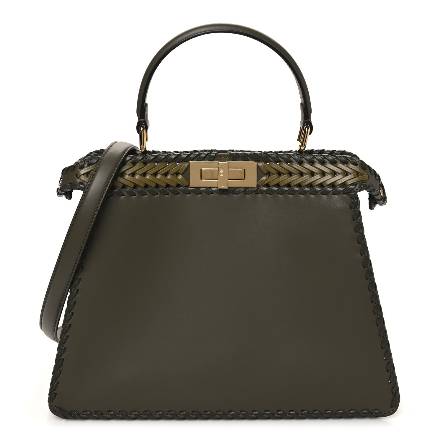 Fendi Vitello King Ceylon Shiny Nappa Woven Medium Peekaboo I SEE