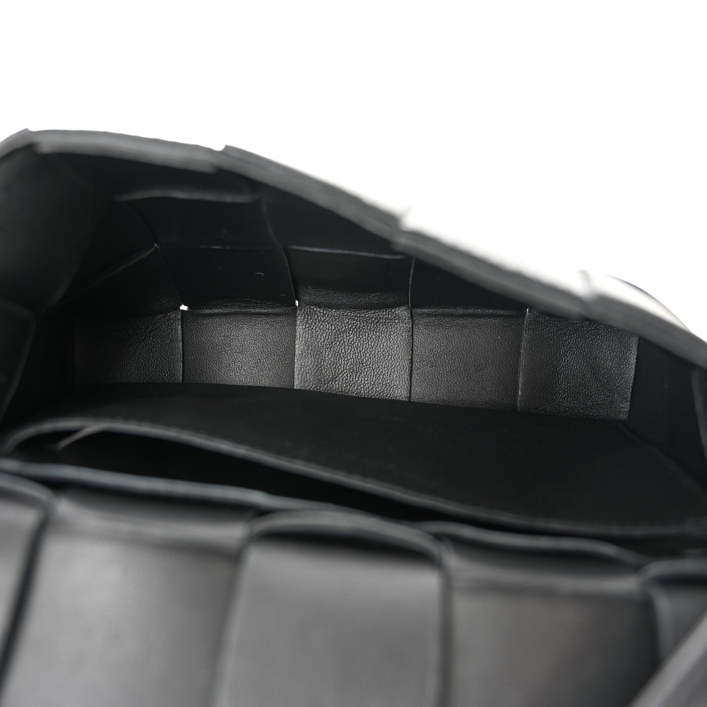 Lambskin Maxi Intreccio Small Cassette Crossbody Bag Black