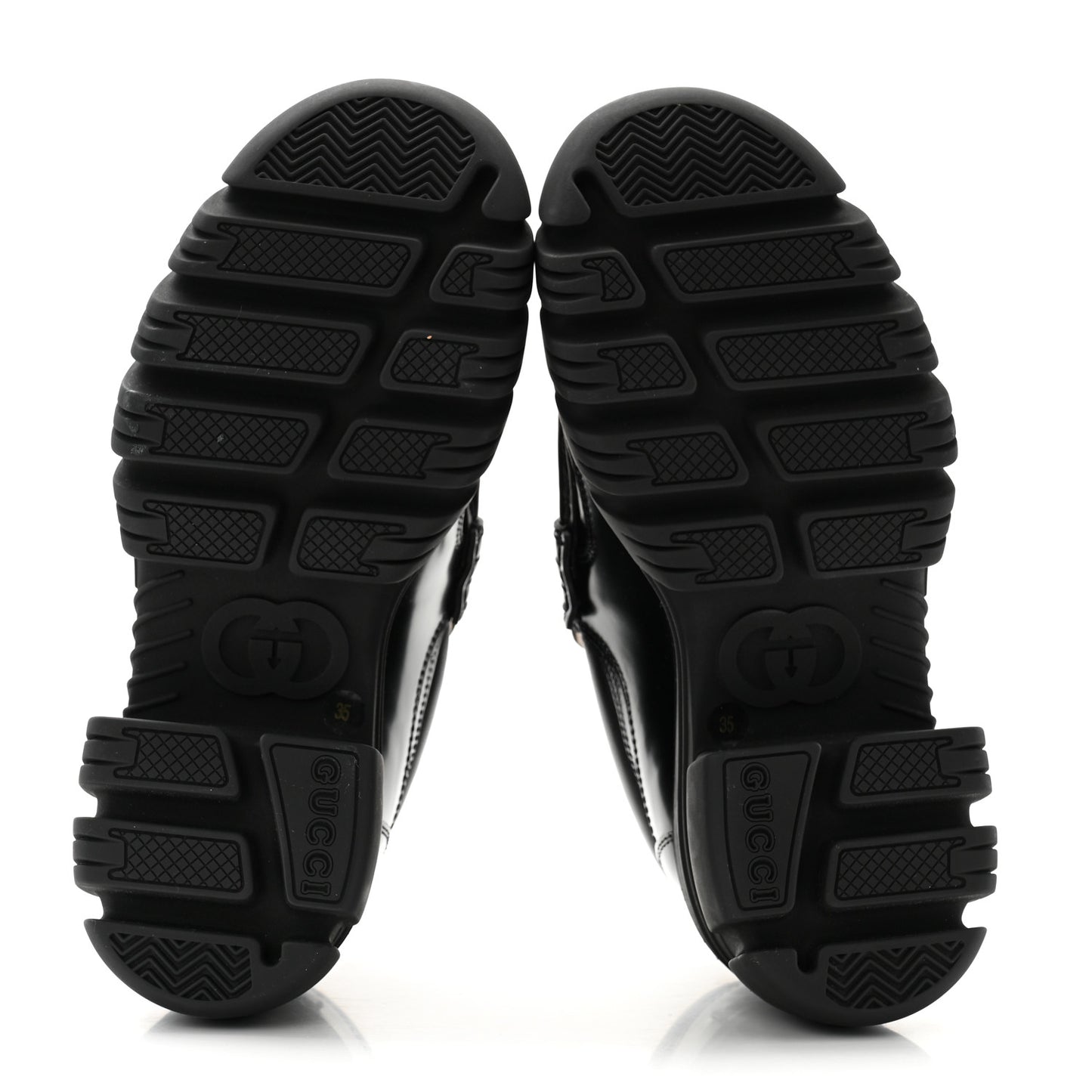 Magnum Calfskin Nappa Samoa Womens Horsebit Platform Chunky Lug Sole 40mm Loafers 35 Black