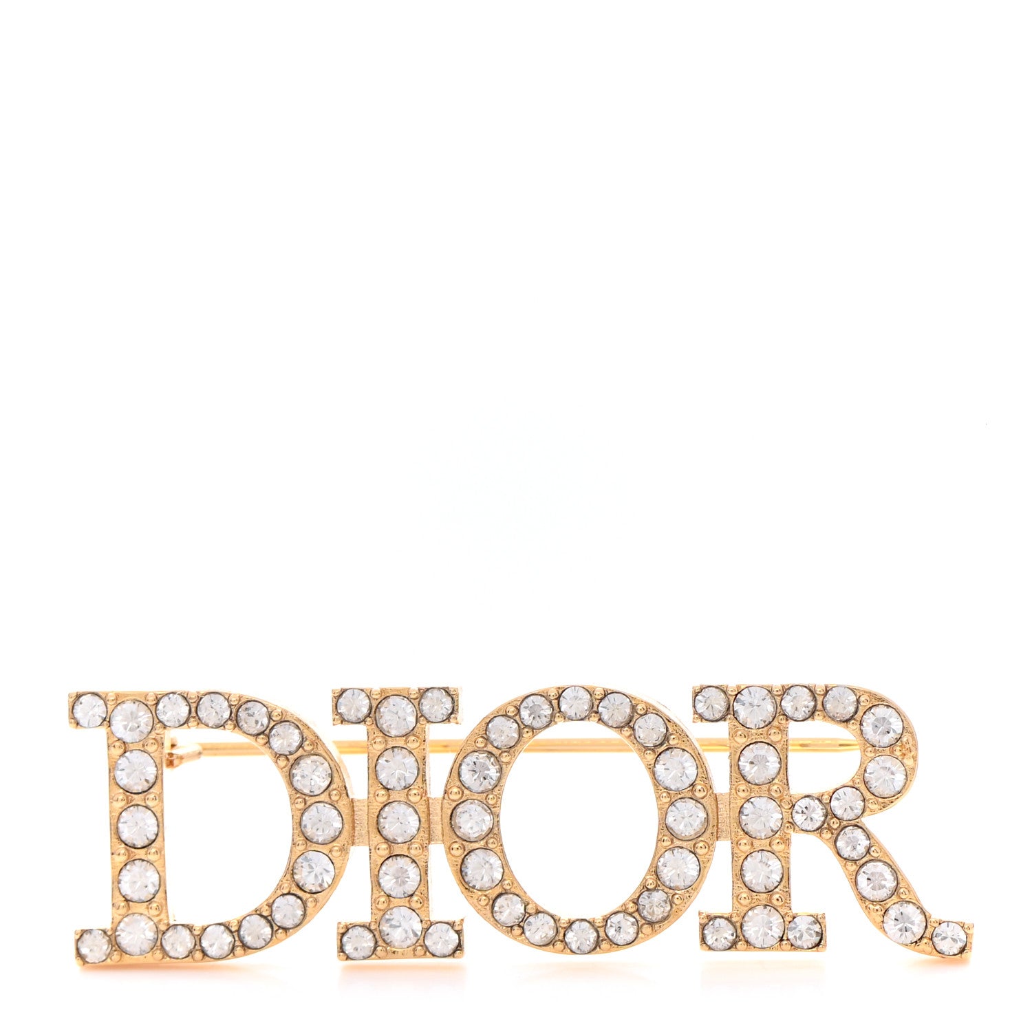 Christian Dior Crystal Dior Logo Brooch Gold 956840 – FASHIONPHILE