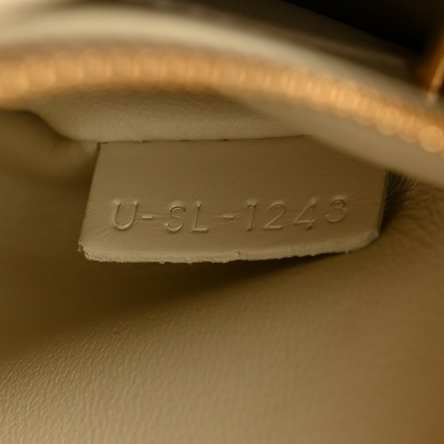 Grained Calfskin Small 16 Top Handle Bag Beige