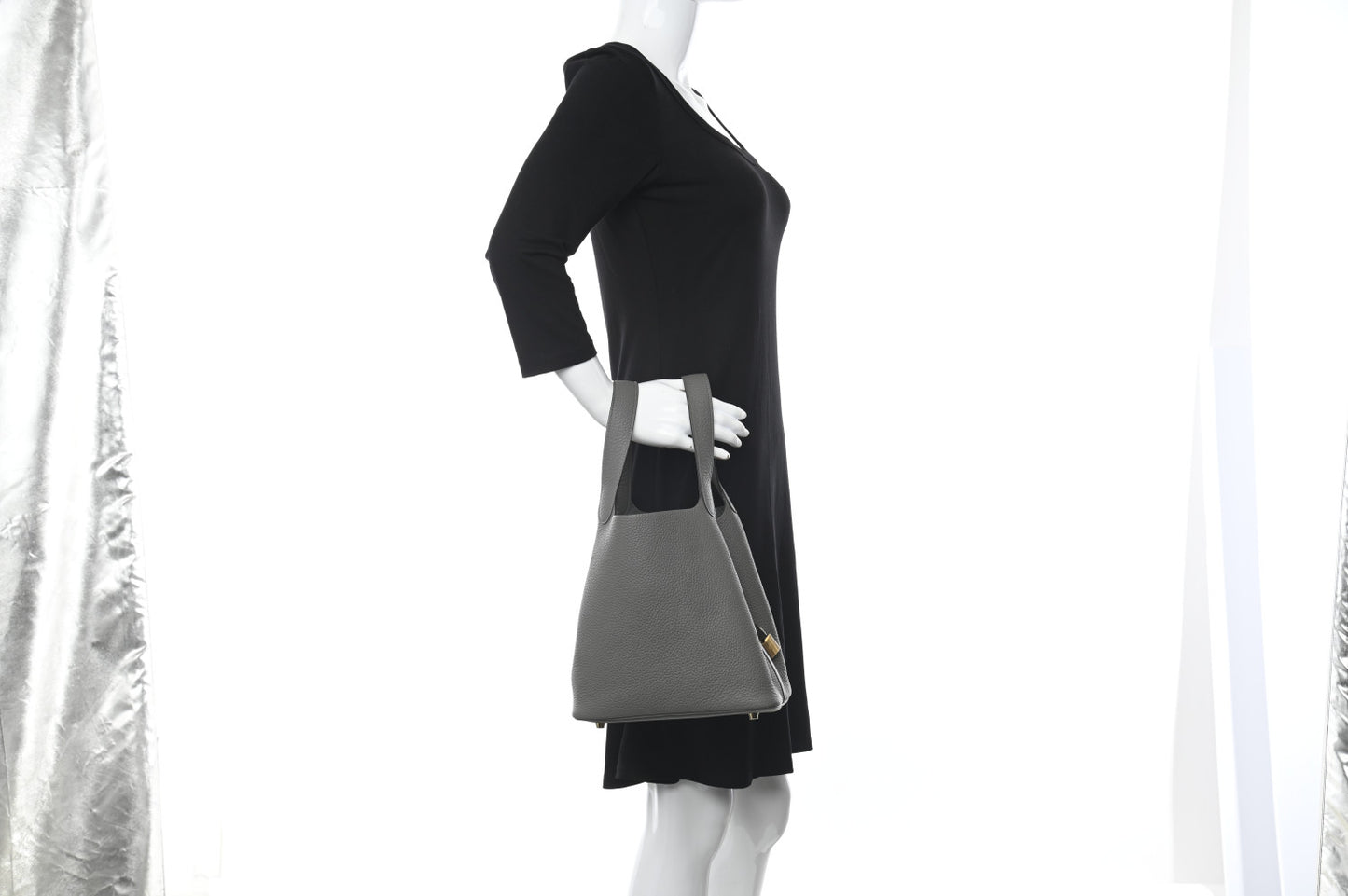Taurillon Clemence Picotin Lock 22 MM Gris Meyer