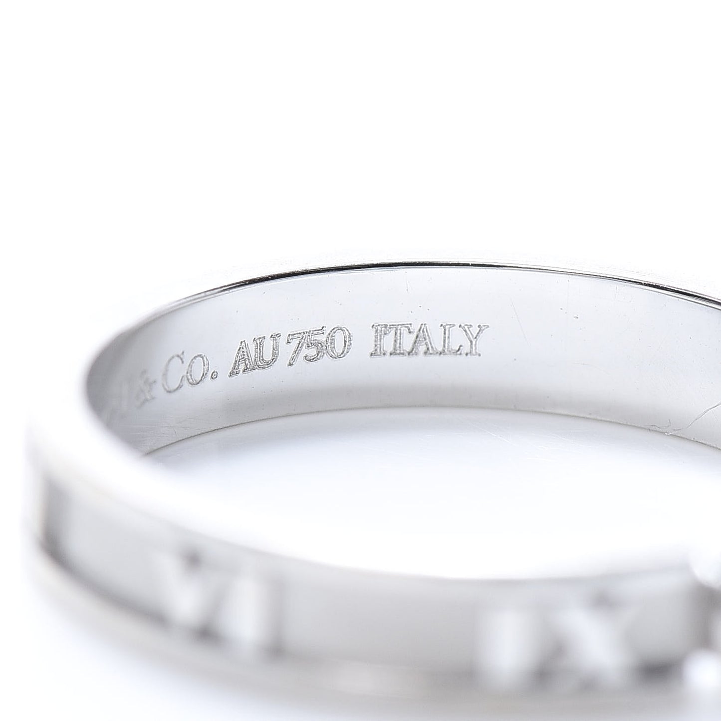 18K White Gold Diamond Atlas Solitaire Band Ring 52 6