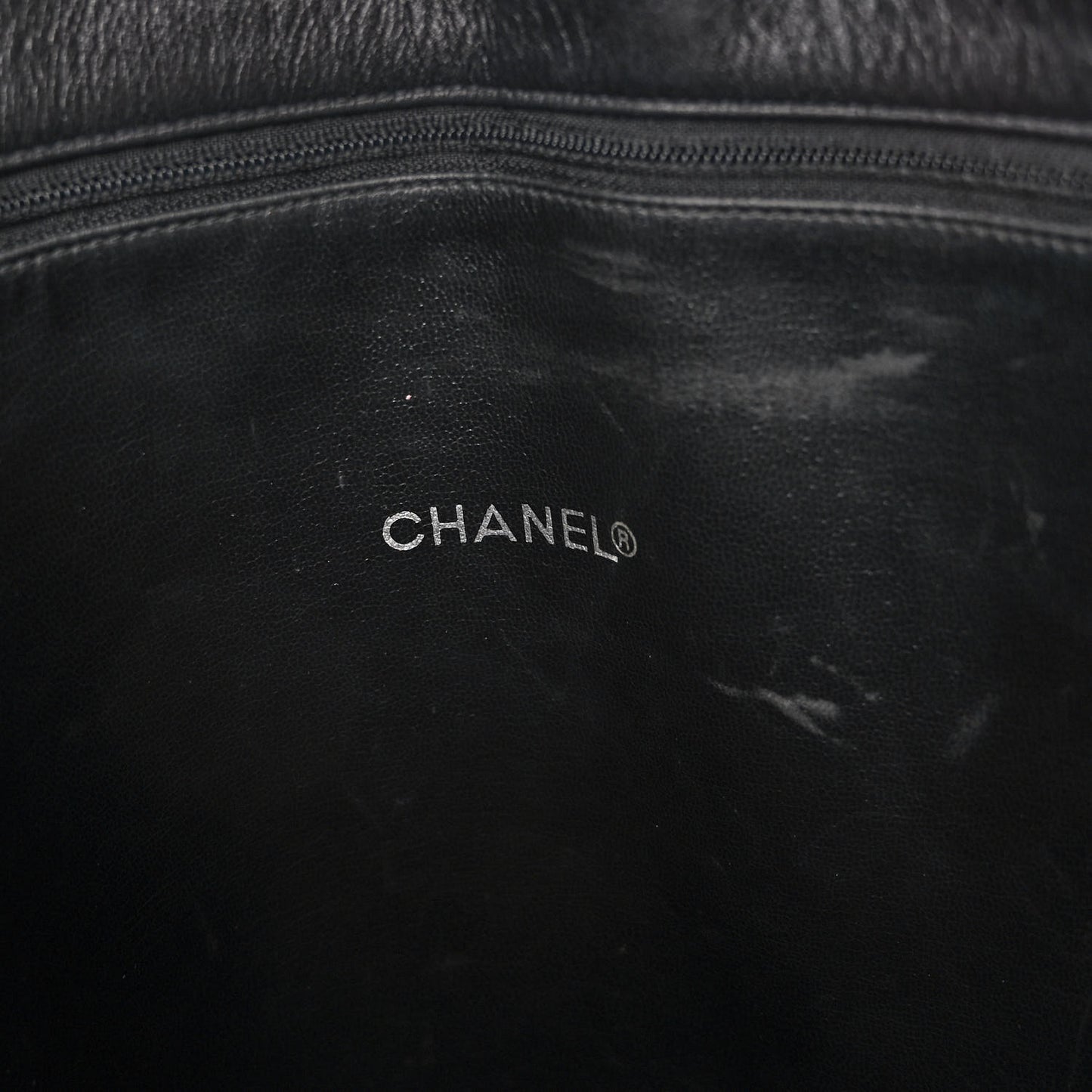 Lambskin Quilted CC Shopping Tote Black