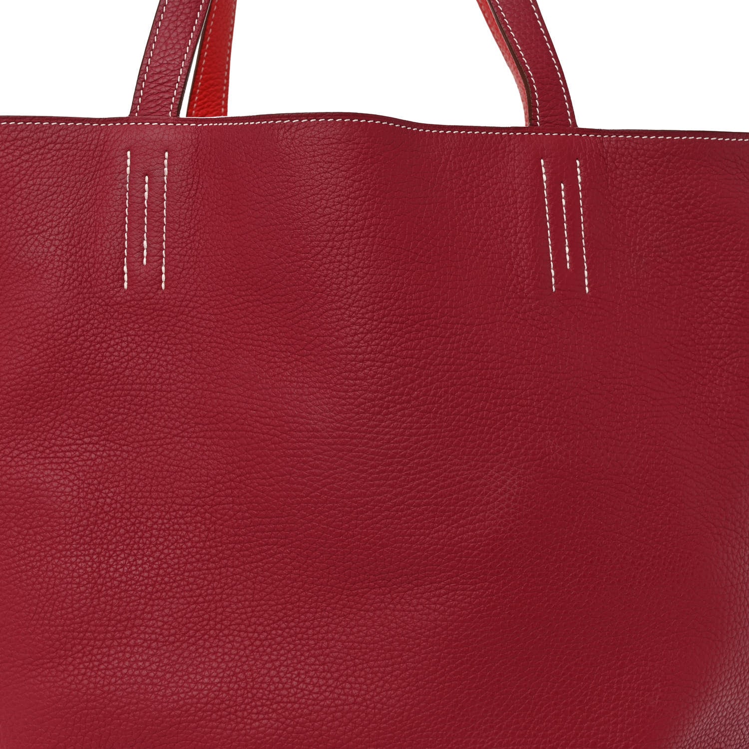 Hermes Taurillon Clemence Double Sens 45 Reversible Tote Rubis Rose Jaipur 11 of 17