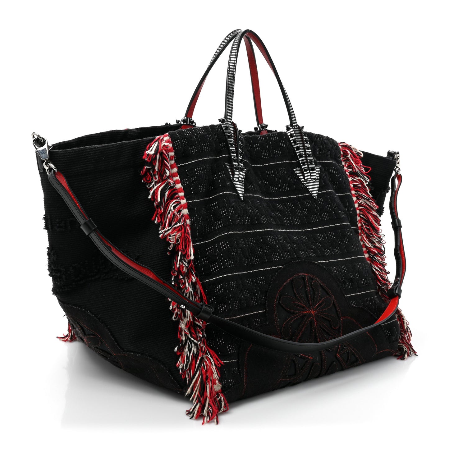 Cotton Embroidered Portugaba Tote Black