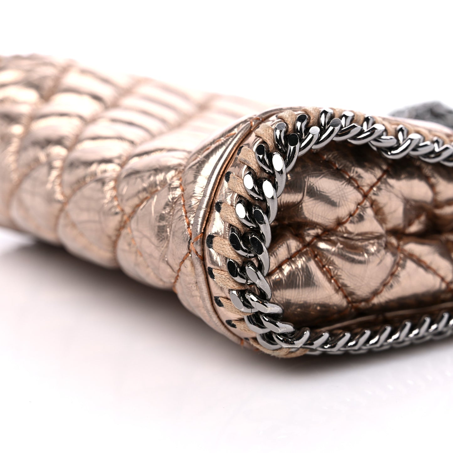 Metallic Eco Alter Quilted Mini Falabella Tote Copper