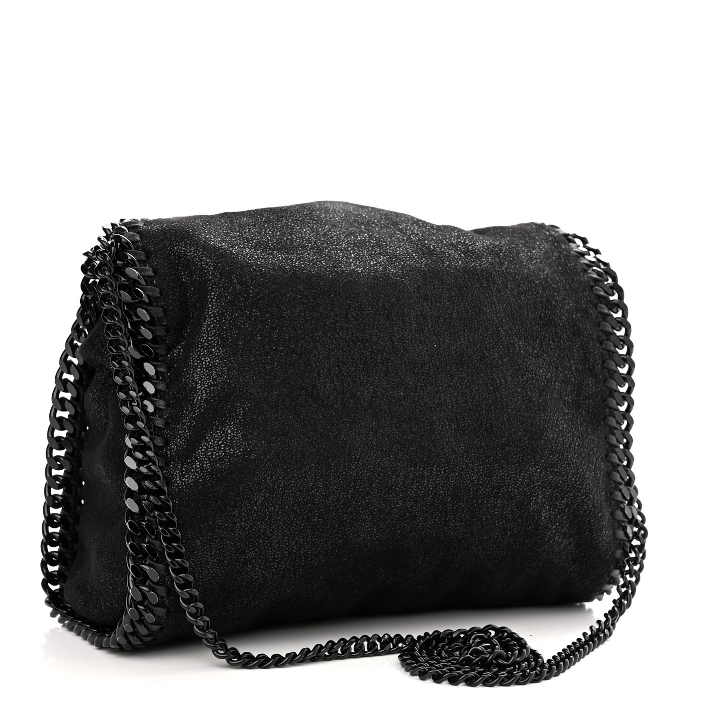 Shaggy Deer Mini Falabella Fold Over Tote Black