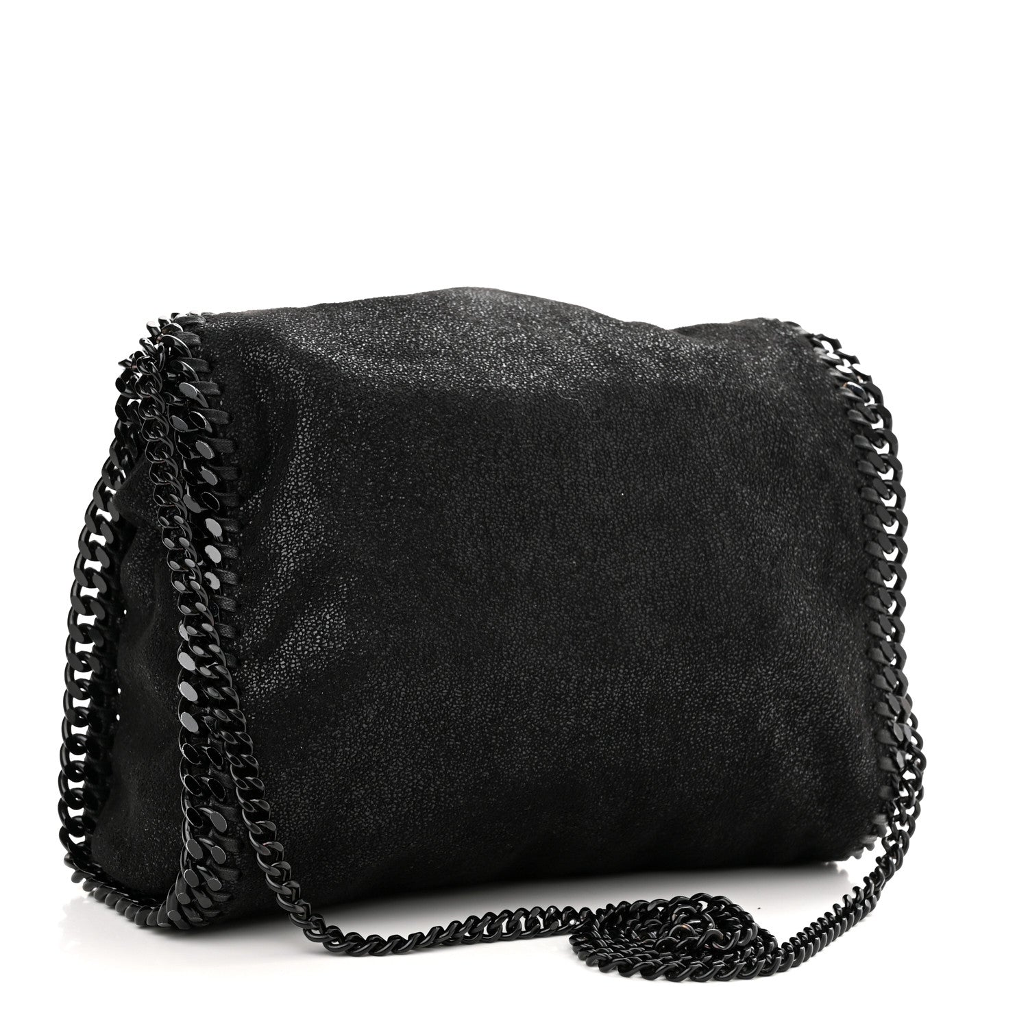 Stella McCartney Shaggy Deer Mini Falabella Fold Over Tote Black 2 of 9