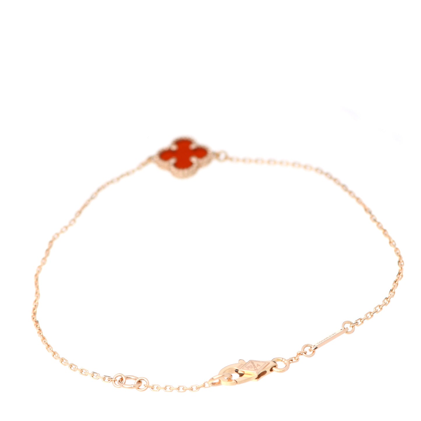 18K Rose Gold Carnelian Sweet Alhambra Bracelet