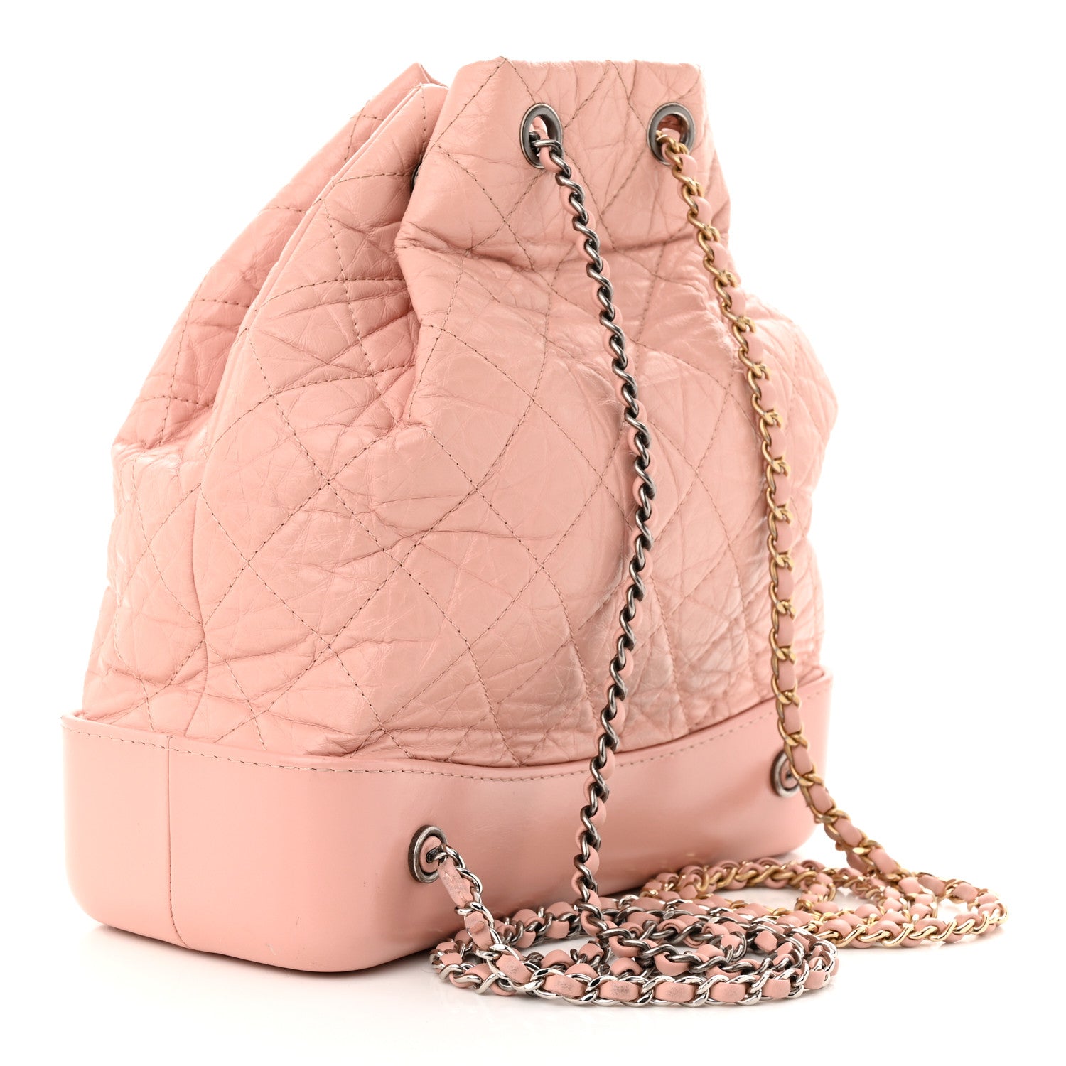 Chanel Aged Calfskin Quilted Gabrielle Backpack Light Pink 3 of 13