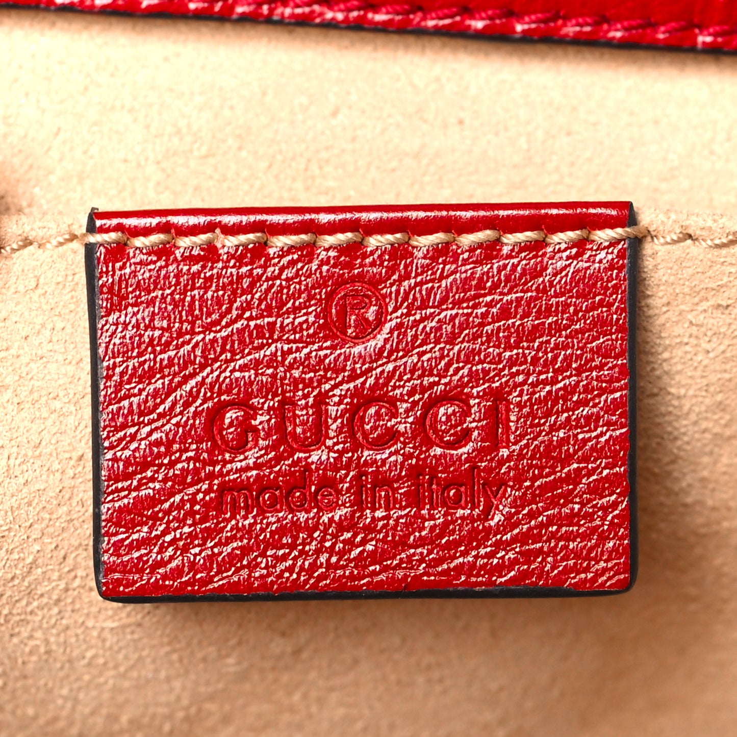 Monogram Azalea Calfskin Matelasse Diagonal Mini GG Marmont Shoulder Bag Beige Ebony New Cherry Red