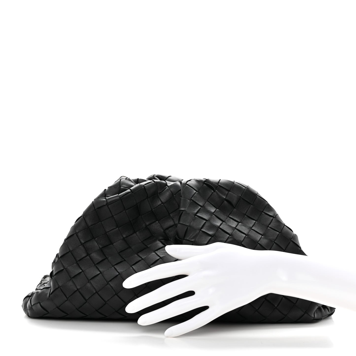Nappa Maxi Intreccio The Pouch Oversized Clutch Black