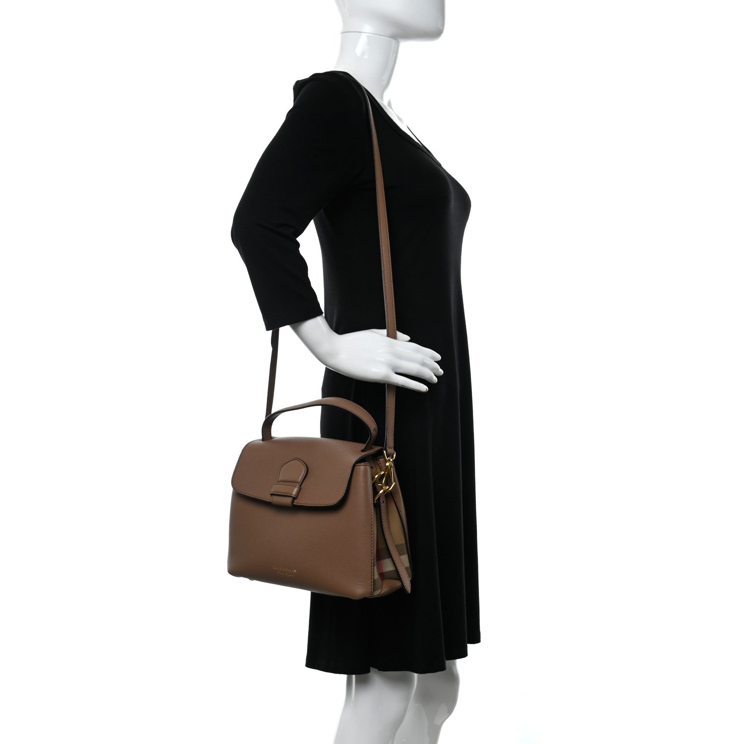 Burberry Derby Calfskin House Check Small Camberley Dark Sand 2 of 9