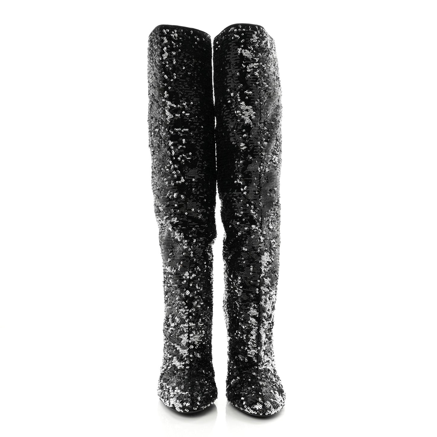 Sequin Donna High Boots 39 Black