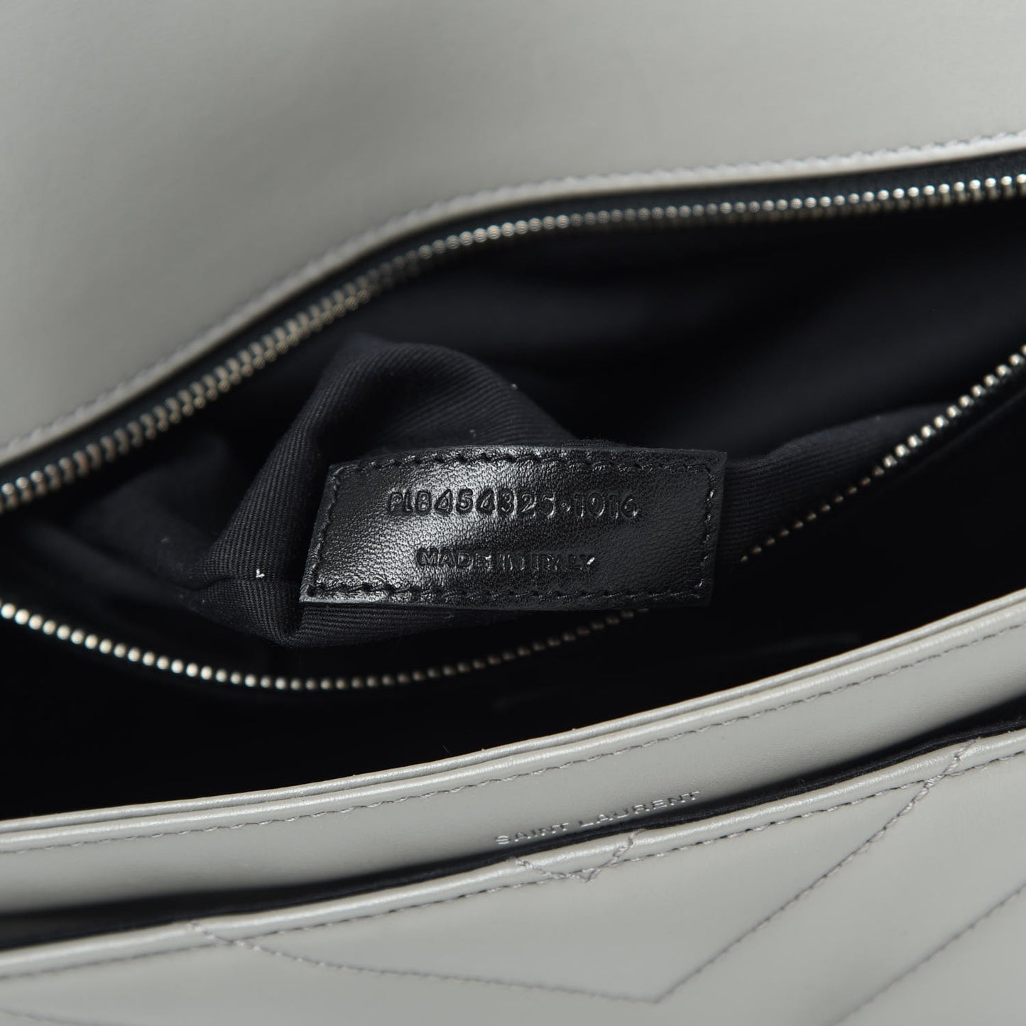 Calfskin Y Quilted Monogram Loulou Shoulder Bag Pearl Grey