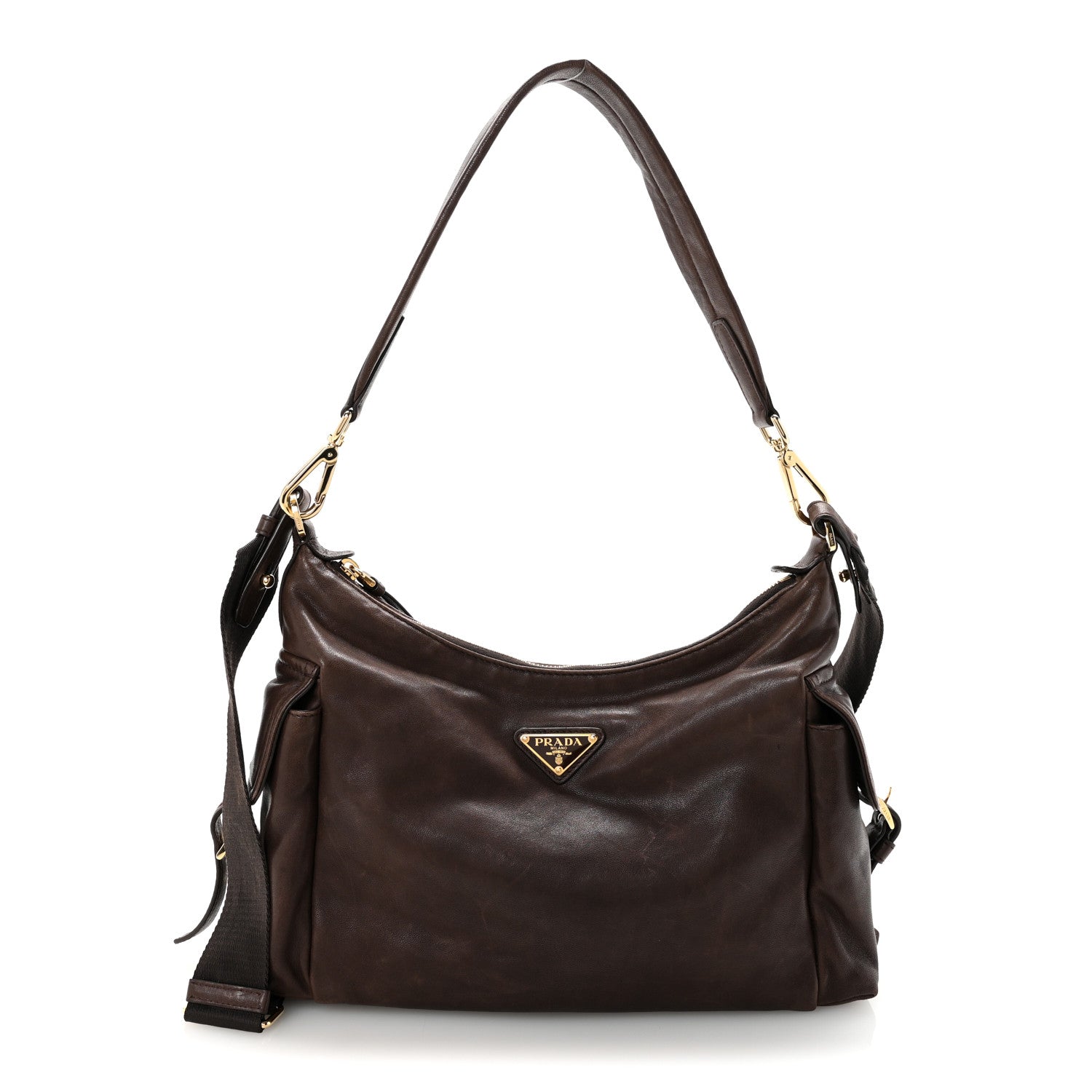 バッグ Archive PRADA Nappa Leather Hand Bag Prada Nappa Large Explore Shoulder Bag Sienna 1782382 – FASHIONPHILE