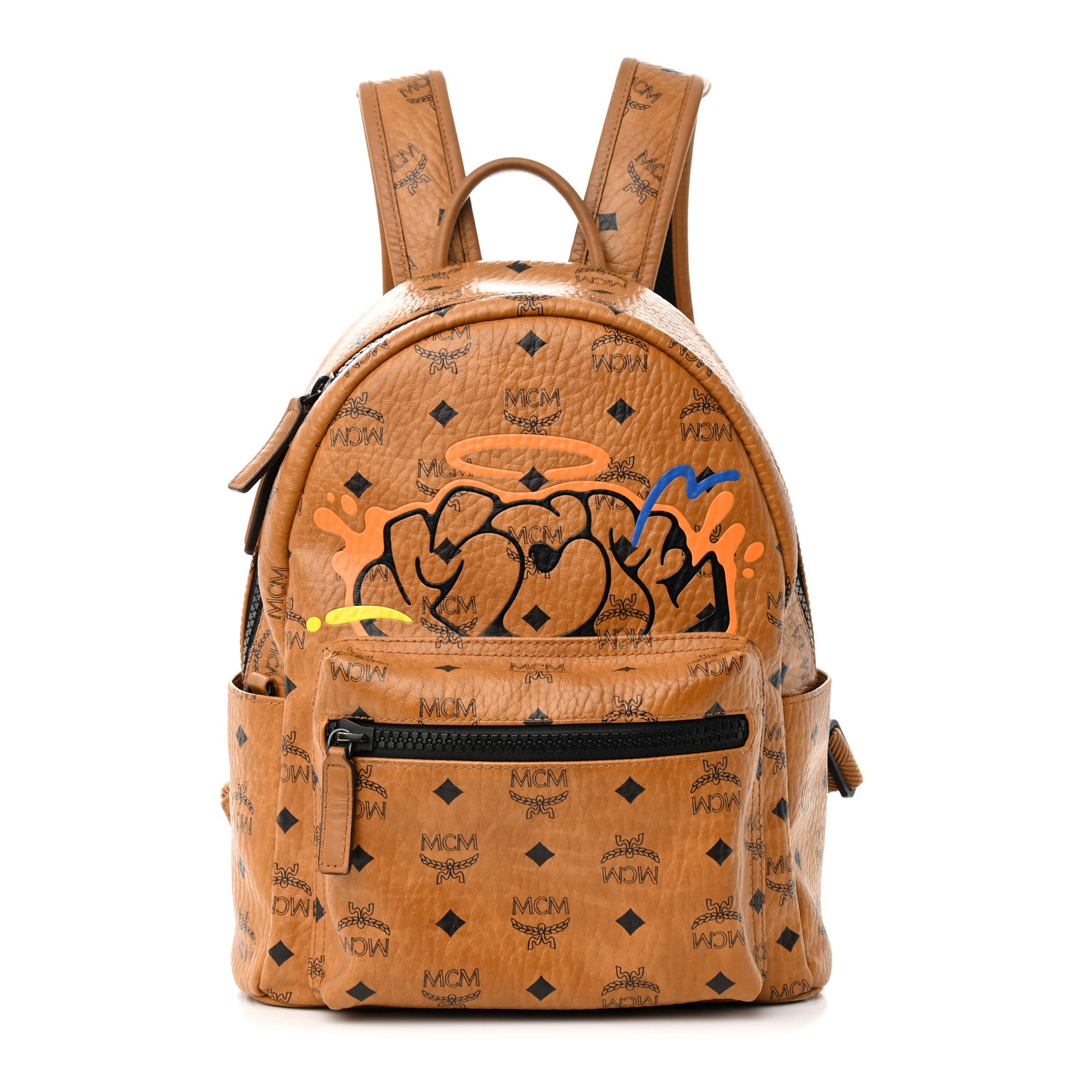 MCM 　限定品バッグ MCM X SAMBYPEN Visetos Small Stark Backpack Cognac 1320419