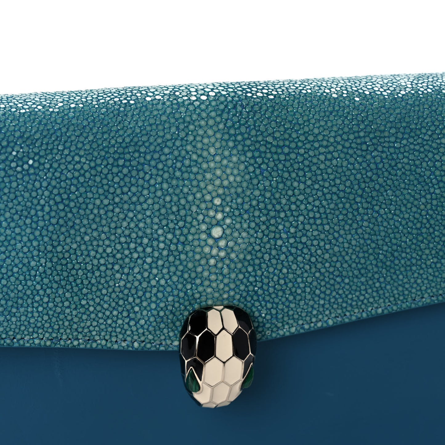 Calfskin Galuchat Serpenti Forever Shoulder Bag Blue