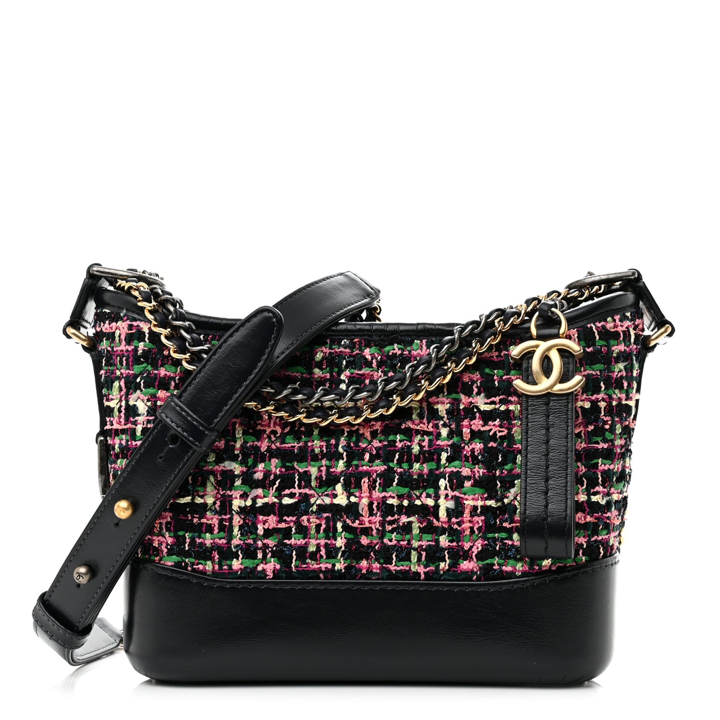 Tweed Calfskin Small Gabrielle Hobo Multi