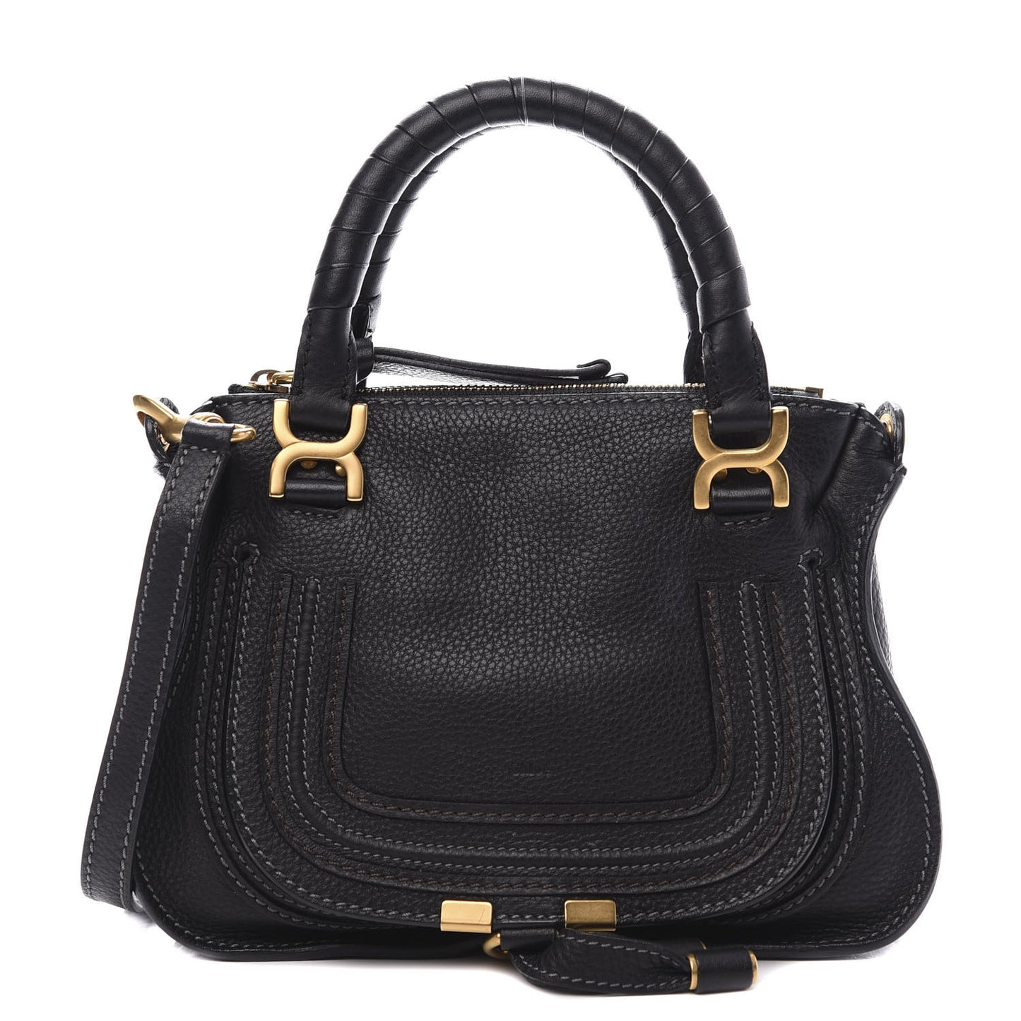 Calfskin Baby Marcie Satchel Black