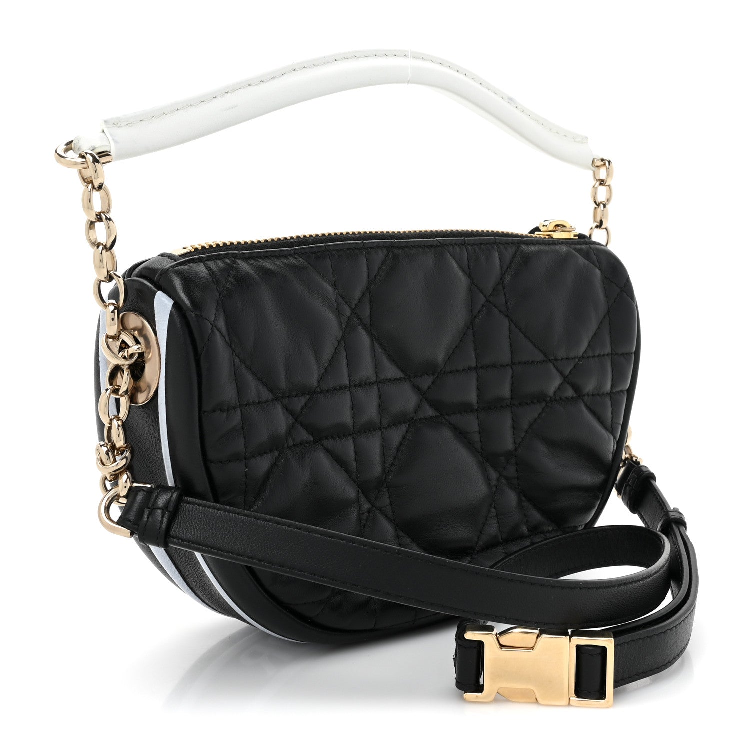 Christian Dior Lambskin Cannage Small Dior Vibe Hobo Bag Black 3 of 10