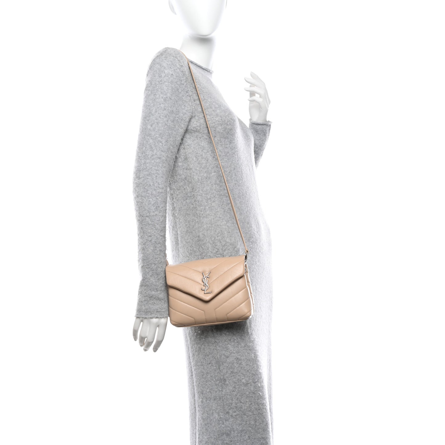 Calfskin Y Quilted Monogram Toy Loulou Crossbody Bag Nude Powder
