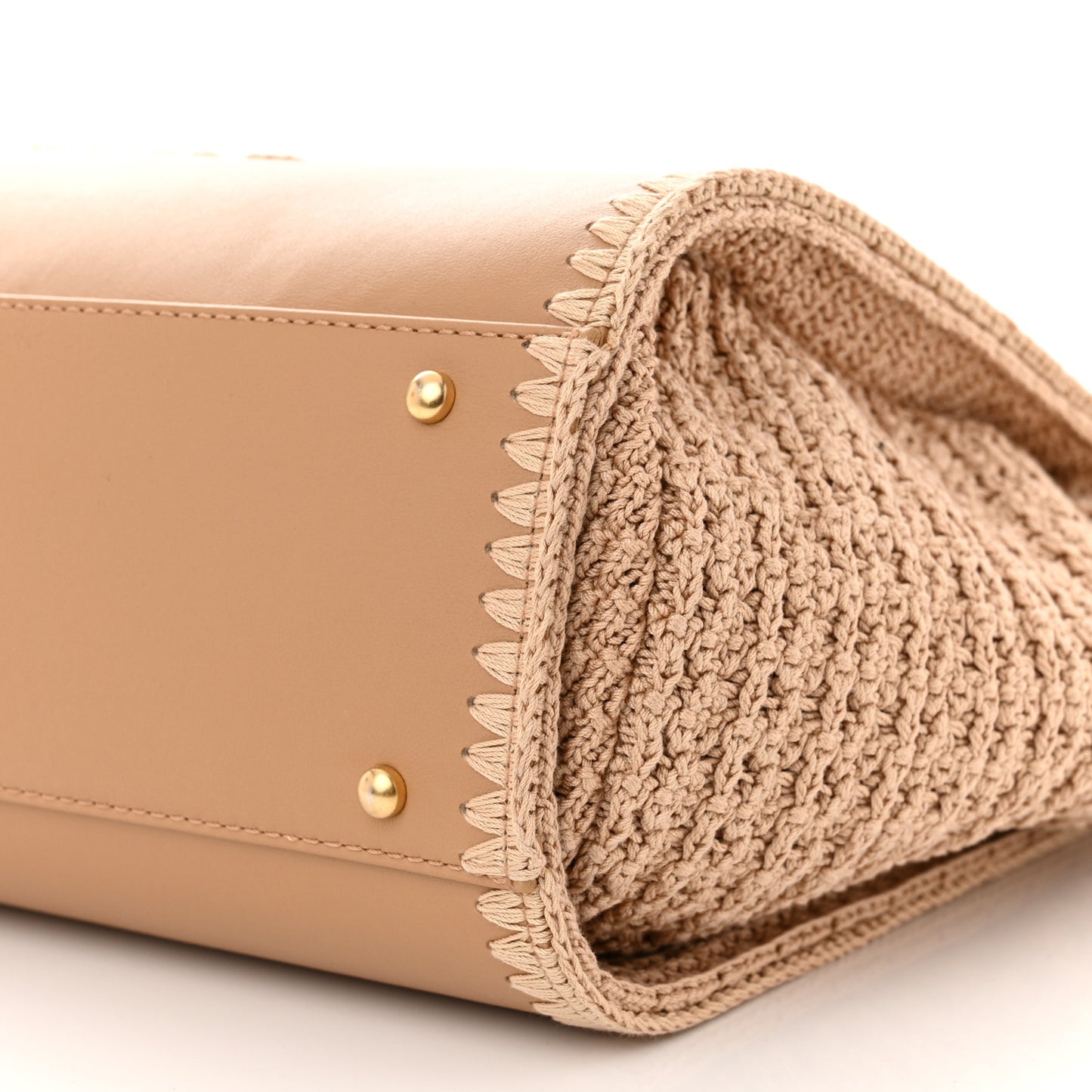 Calfskin Knit Medium Deauville Tote Beige