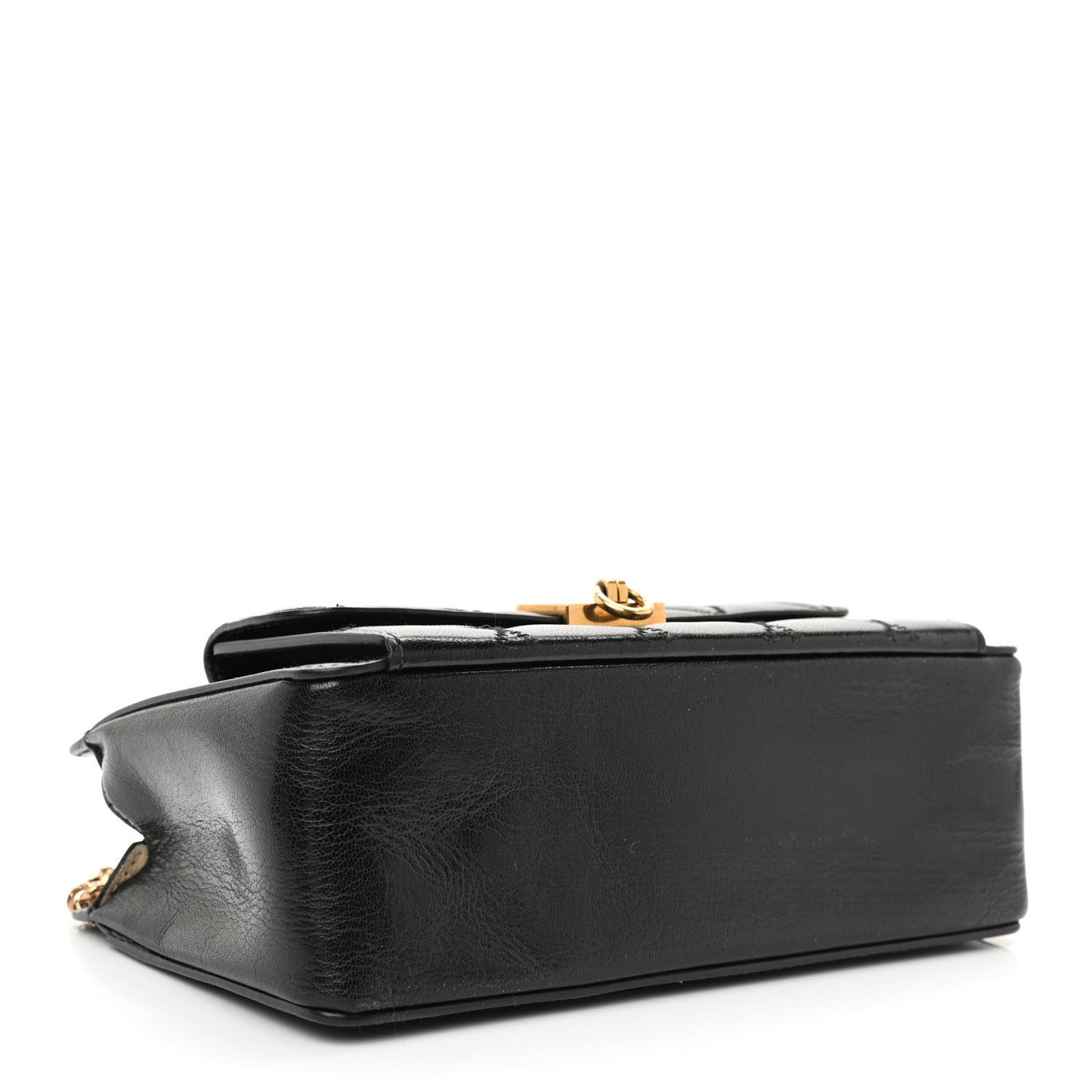 Goatskin Diamond Quilted Pocket Crossbody Black