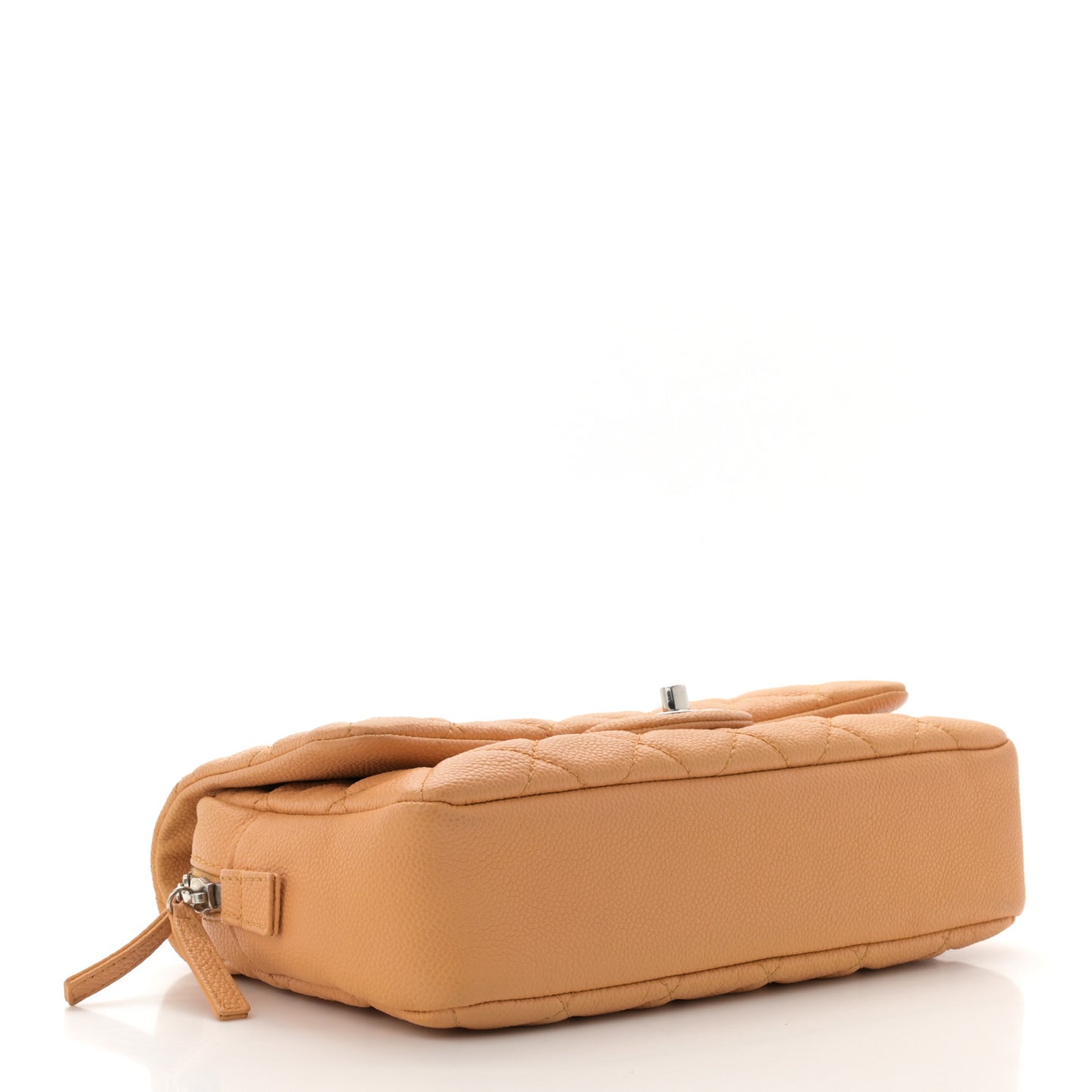 Caviar Quilted Medium Casual Journey Flap Dark Beige